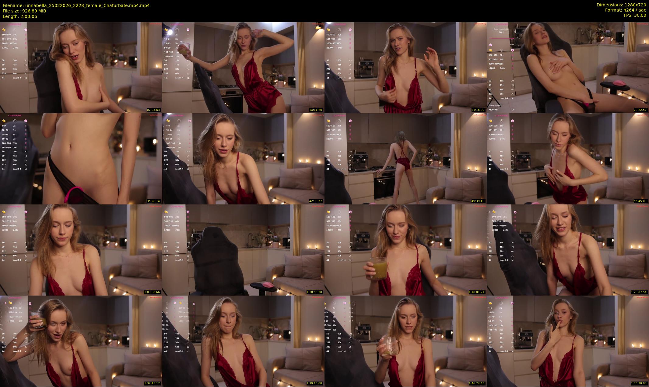 unnabella — 121 minute Chaturbate female cam show recording, 720p, Feb 25, 2026