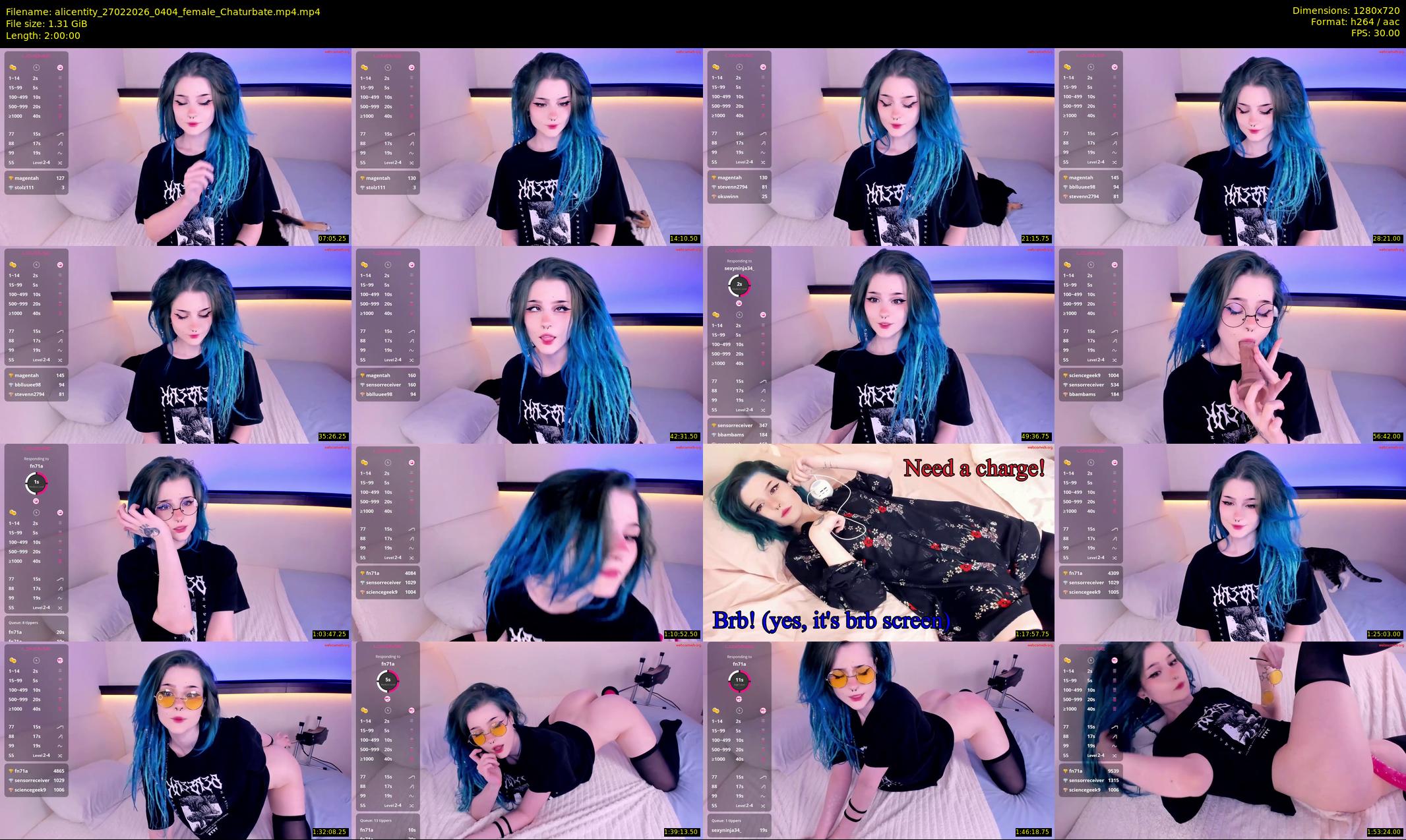 alicentity — 120 minute Chaturbate female cam show recording, 720p, Feb 27, 2026