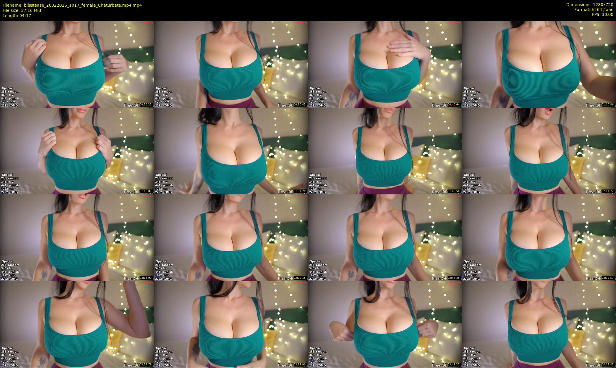 blisstease — 5 minute Chaturbate female cam show recording, 720p, Feb 26, 2026