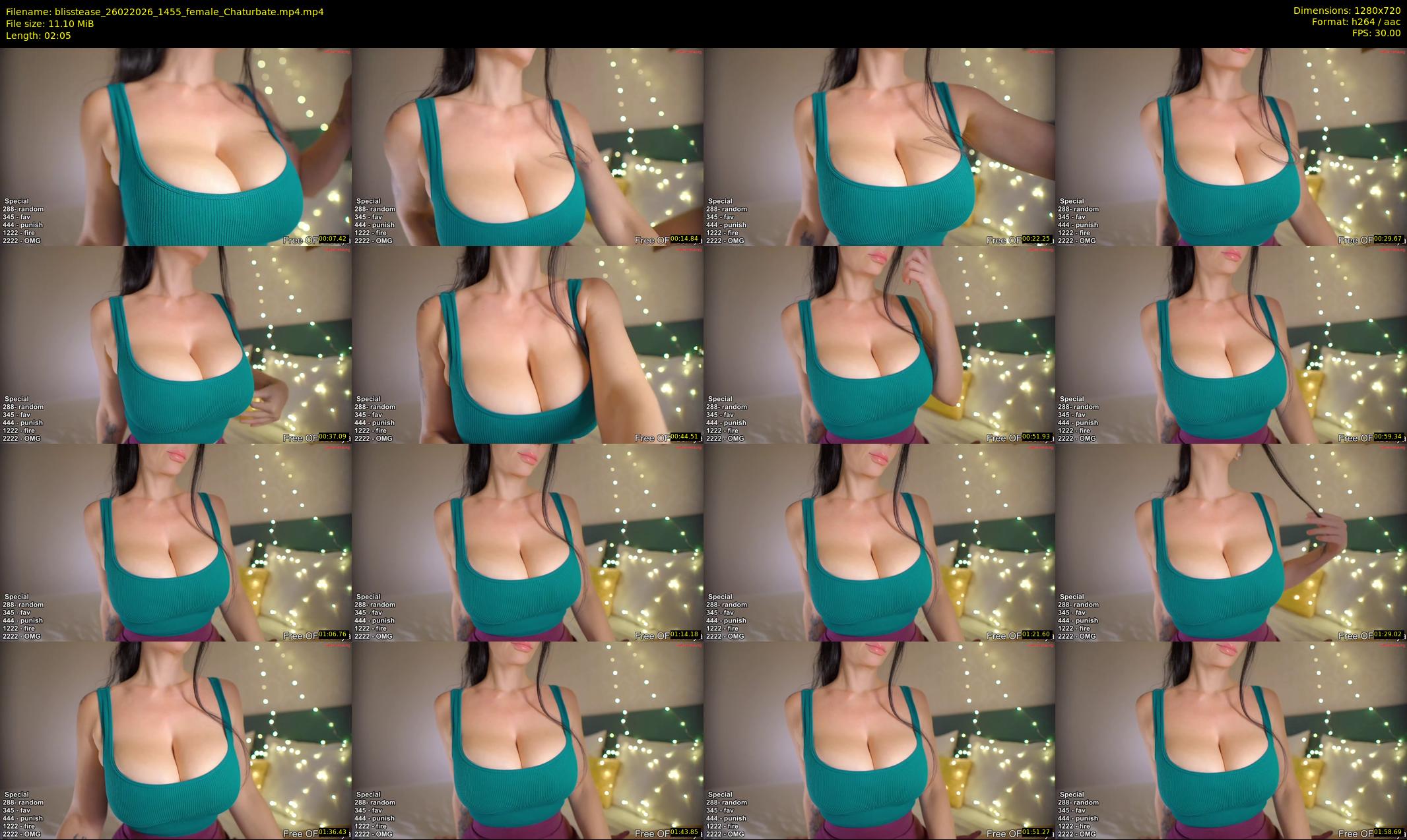 blisstease — 3 minute Chaturbate female cam show recording, 720p, Feb 26, 2026