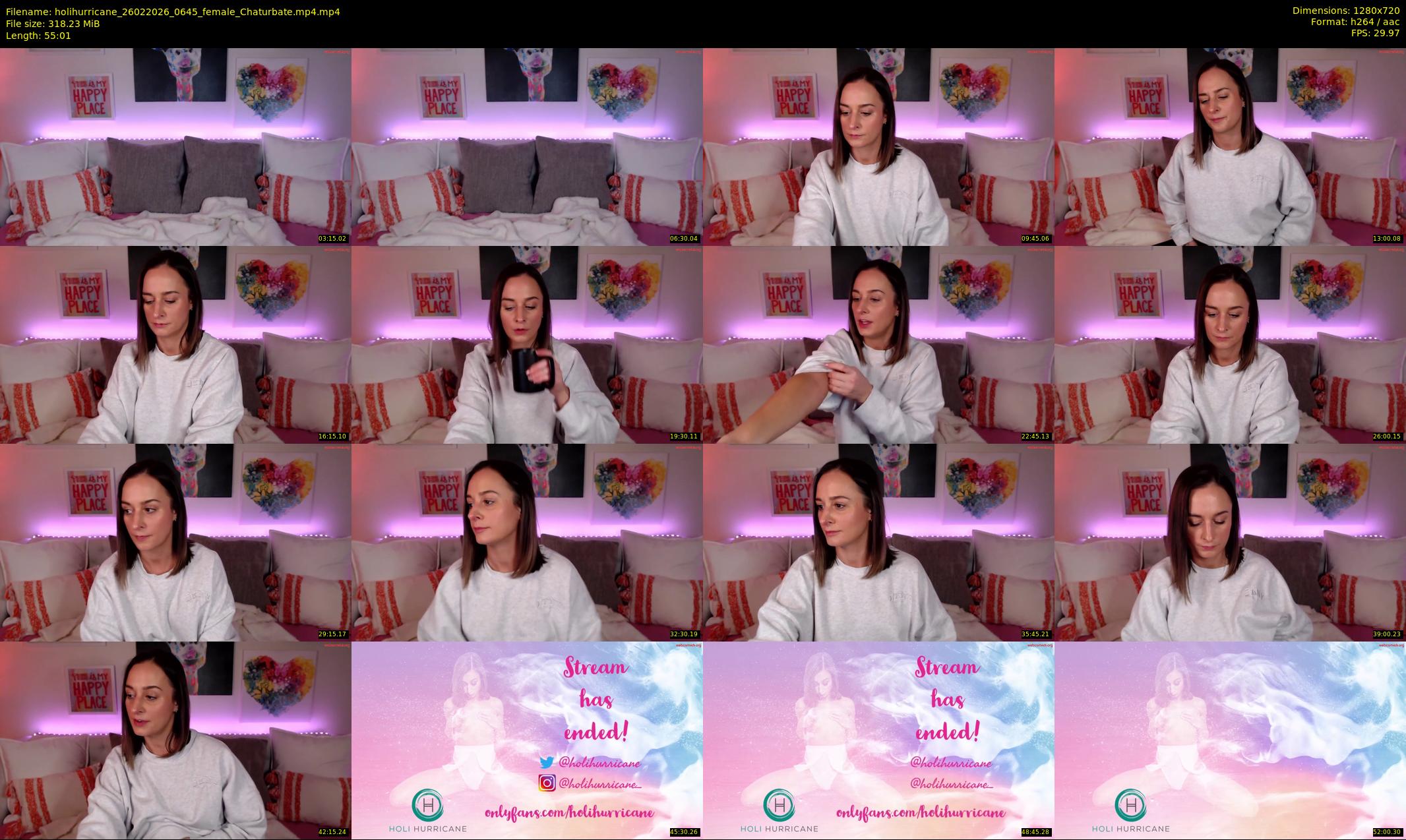 holihurricane — 56 minute Chaturbate female cam show recording, 720p, Feb 26, 2026