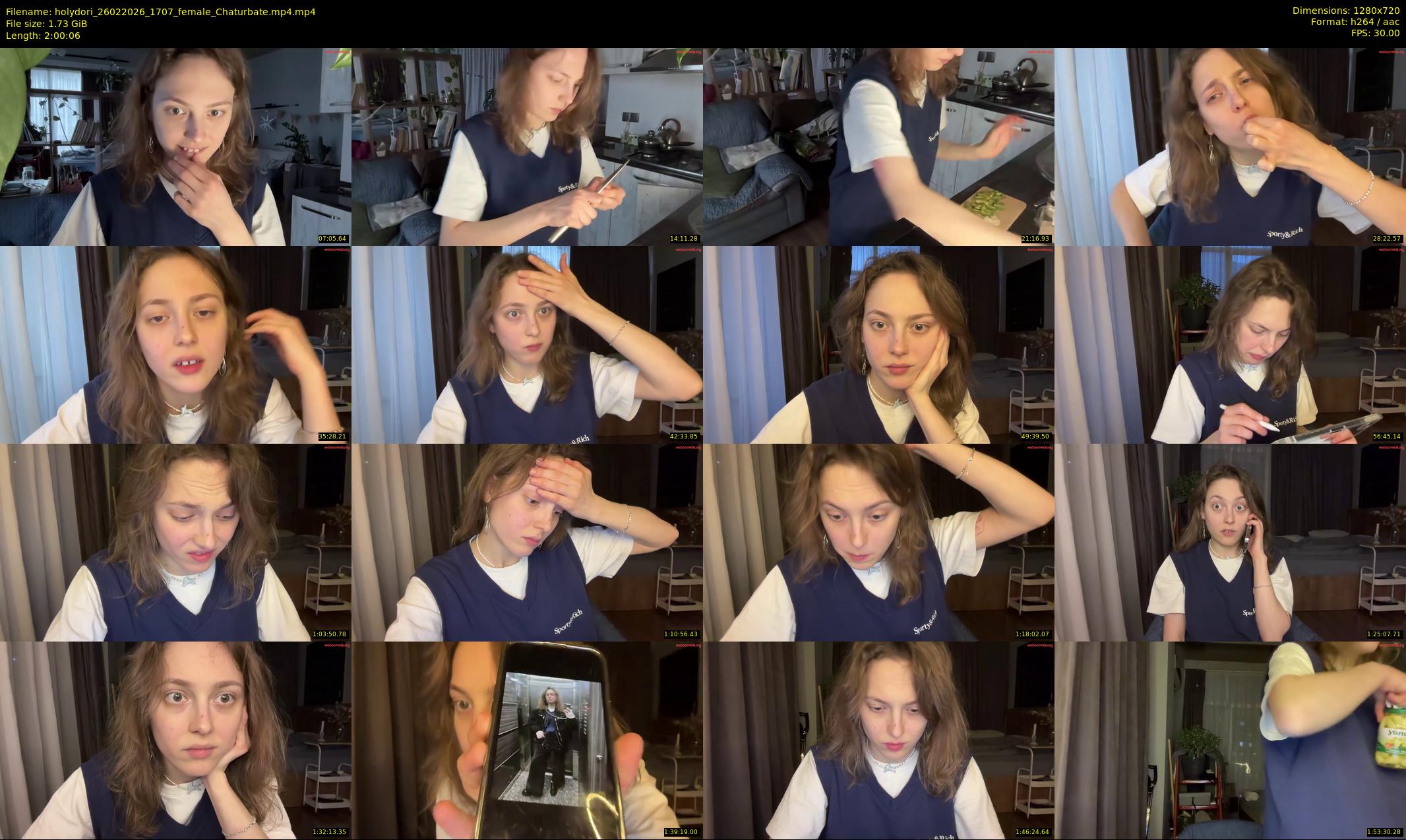 holydori — 121 minute Chaturbate female cam show recording, 720p, Feb 26, 2026