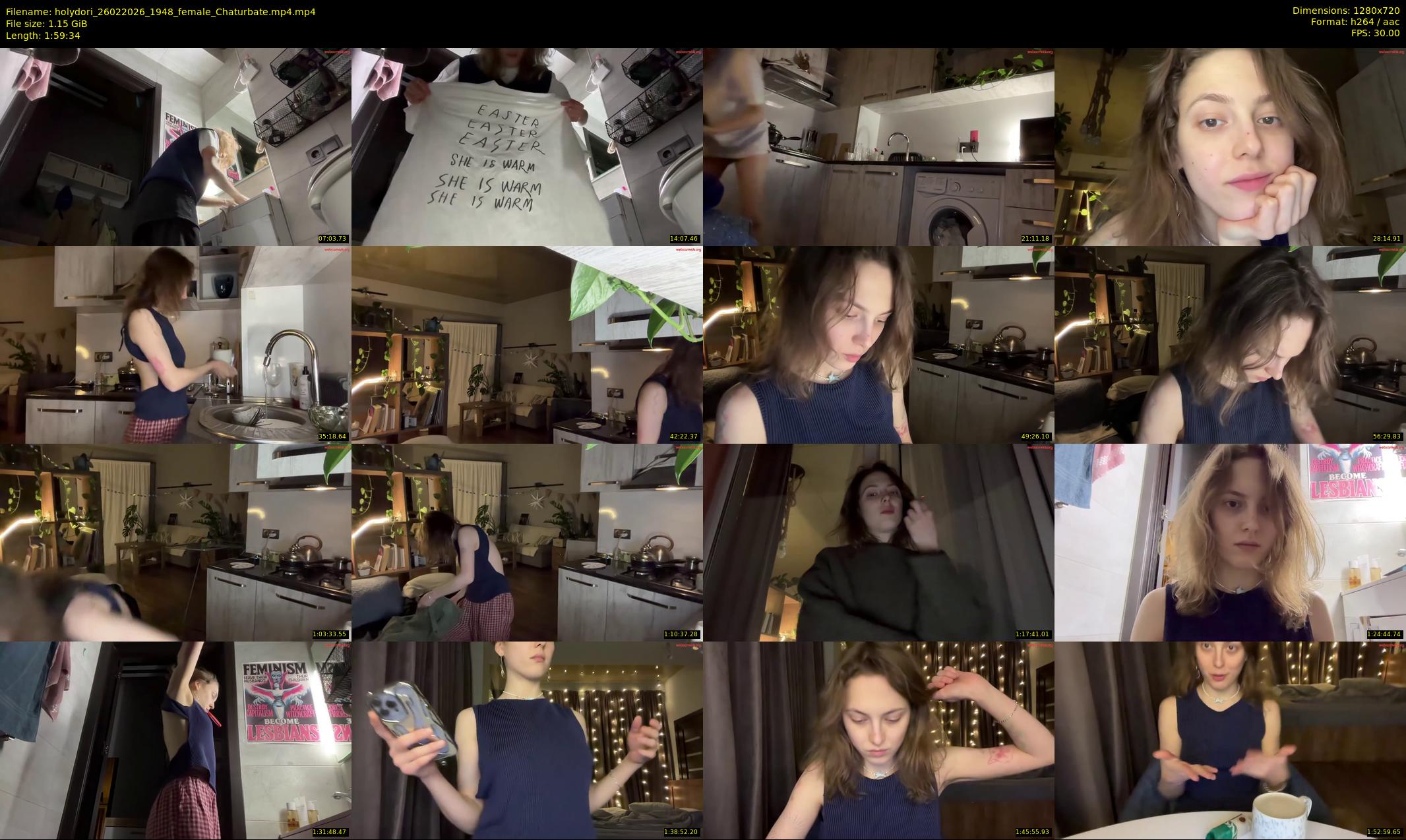 holydori — 120 minute Chaturbate female cam show recording, 720p, Feb 26, 2026