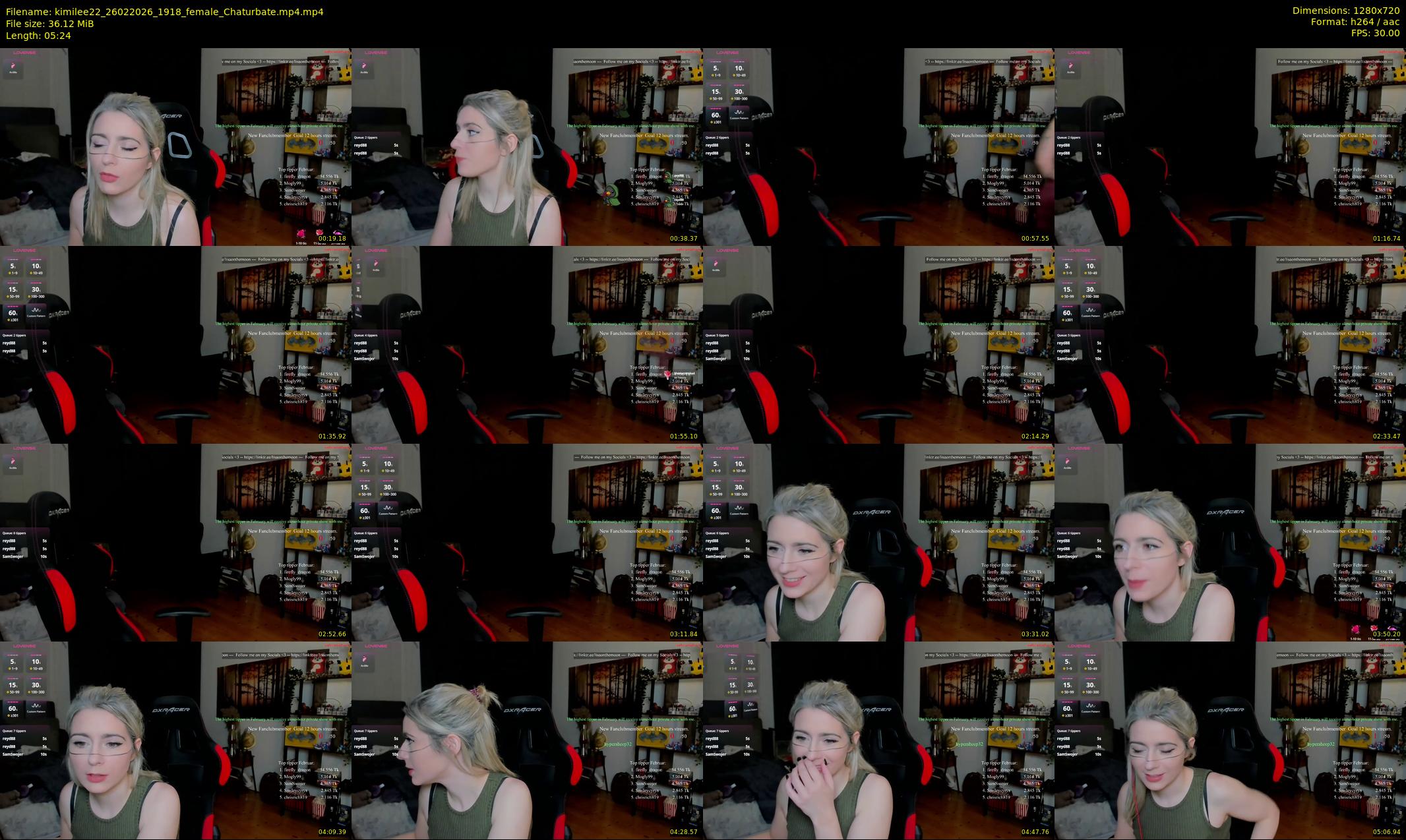 kimilee22 — 6 minute Chaturbate female cam show recording, 720p, Feb 26, 2026