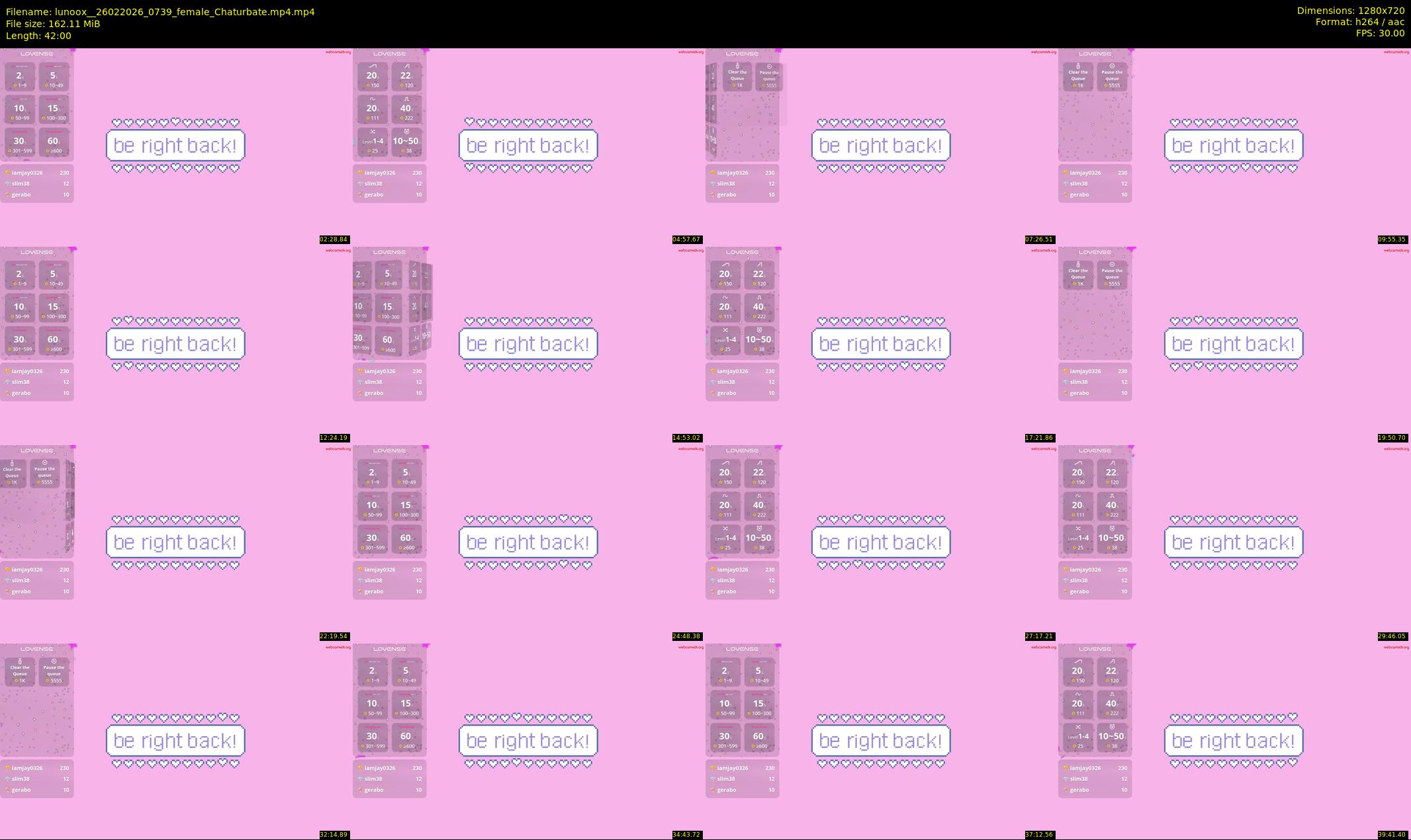 lunoox_ — 42 minute Chaturbate female cam show recording, 720p, Feb 26, 2026