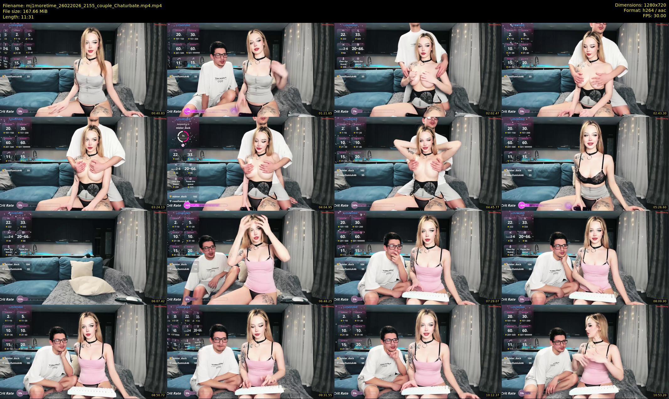 mj1moretime — 12 minute Chaturbate couple cam show recording, 720p, Feb 26, 2026