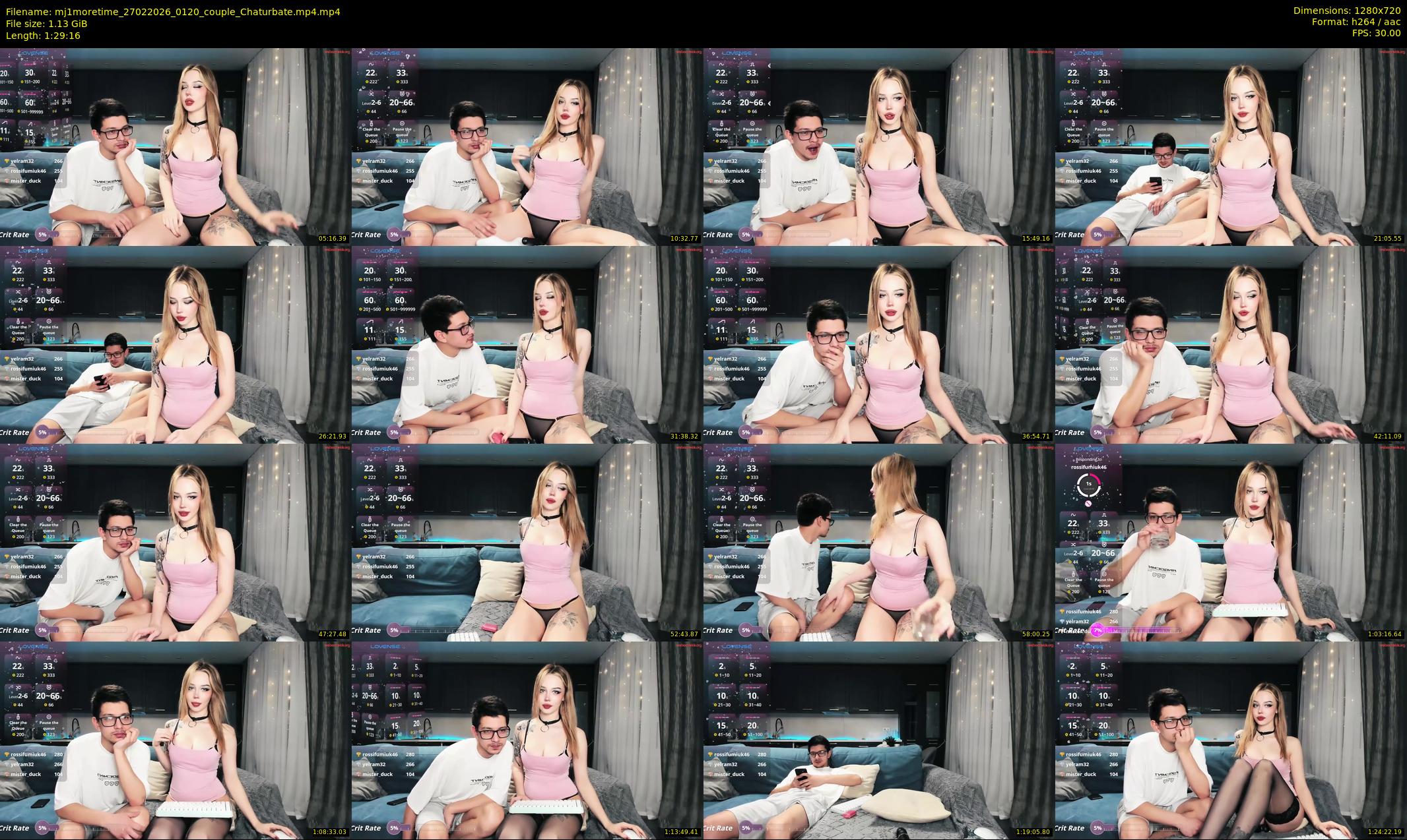 mj1moretime — 90 minute Chaturbate couple cam show recording, 720p, Feb 27, 2026