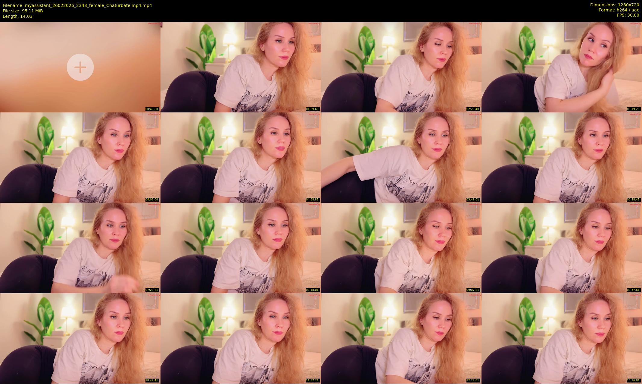 myassistant — 15 minute Chaturbate female cam show recording, 720p, Feb 26, 2026