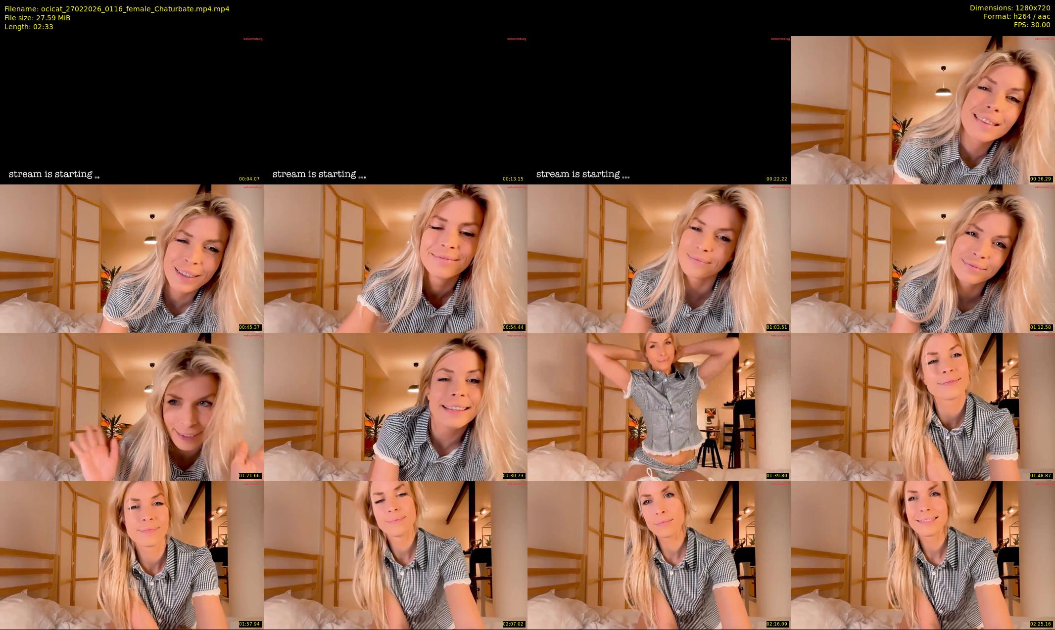 ocicat — 3 minute Chaturbate female cam show recording, 720p, Feb 27, 2026