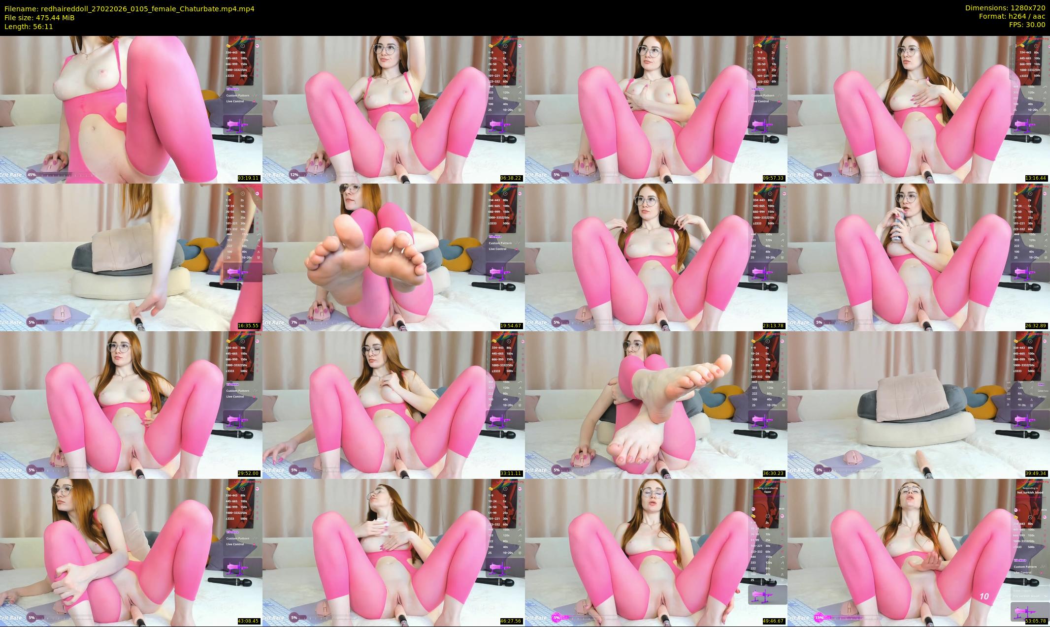 redhaireddoll — 57 minute Chaturbate female cam show recording, 720p, Feb 27, 2026