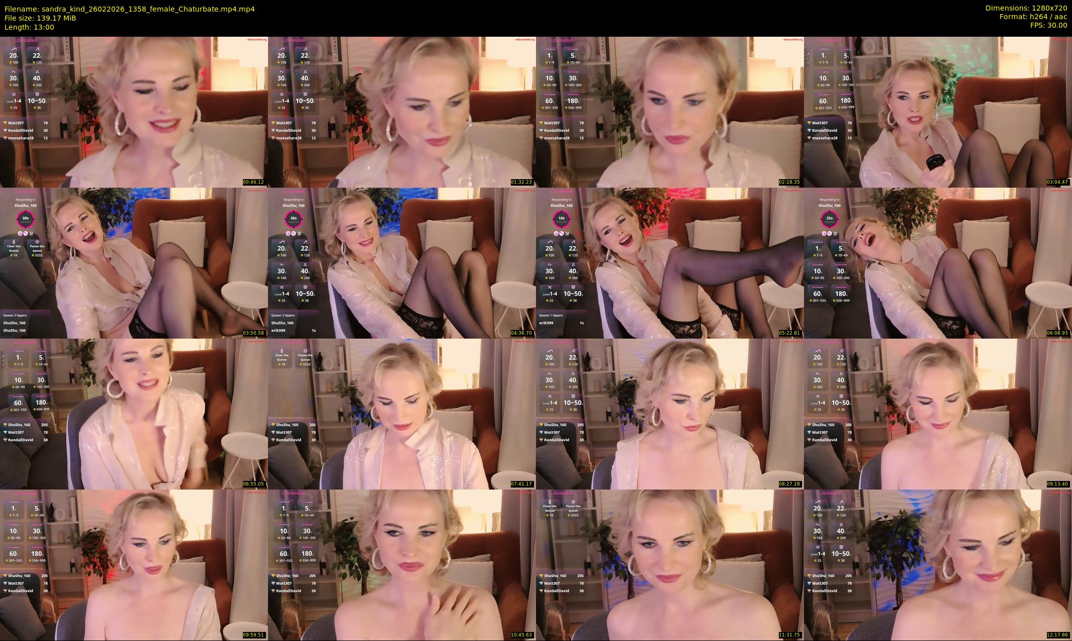 sandra_kind — 13 minute Chaturbate female cam show recording, 720p, Feb 26, 2026