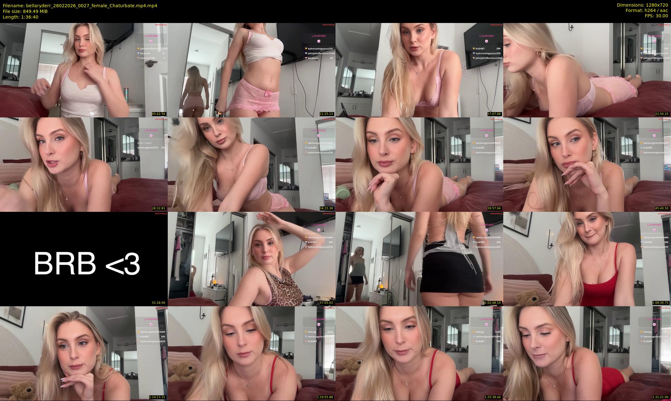 bellaryderr — 97 minute Chaturbate female cam show recording, 720p, Feb 28, 2026