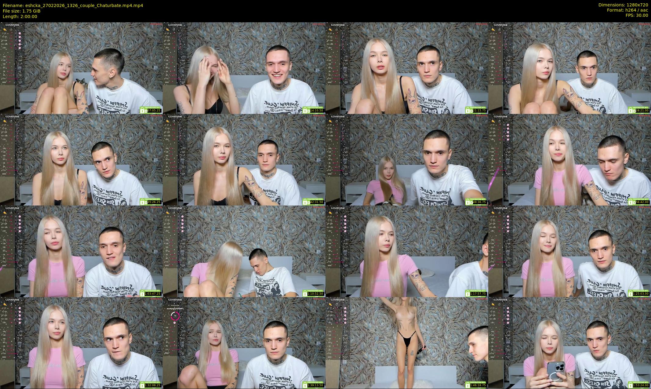 eshcka — 120 minute Chaturbate couple cam show recording, 720p, Feb 27, 2026