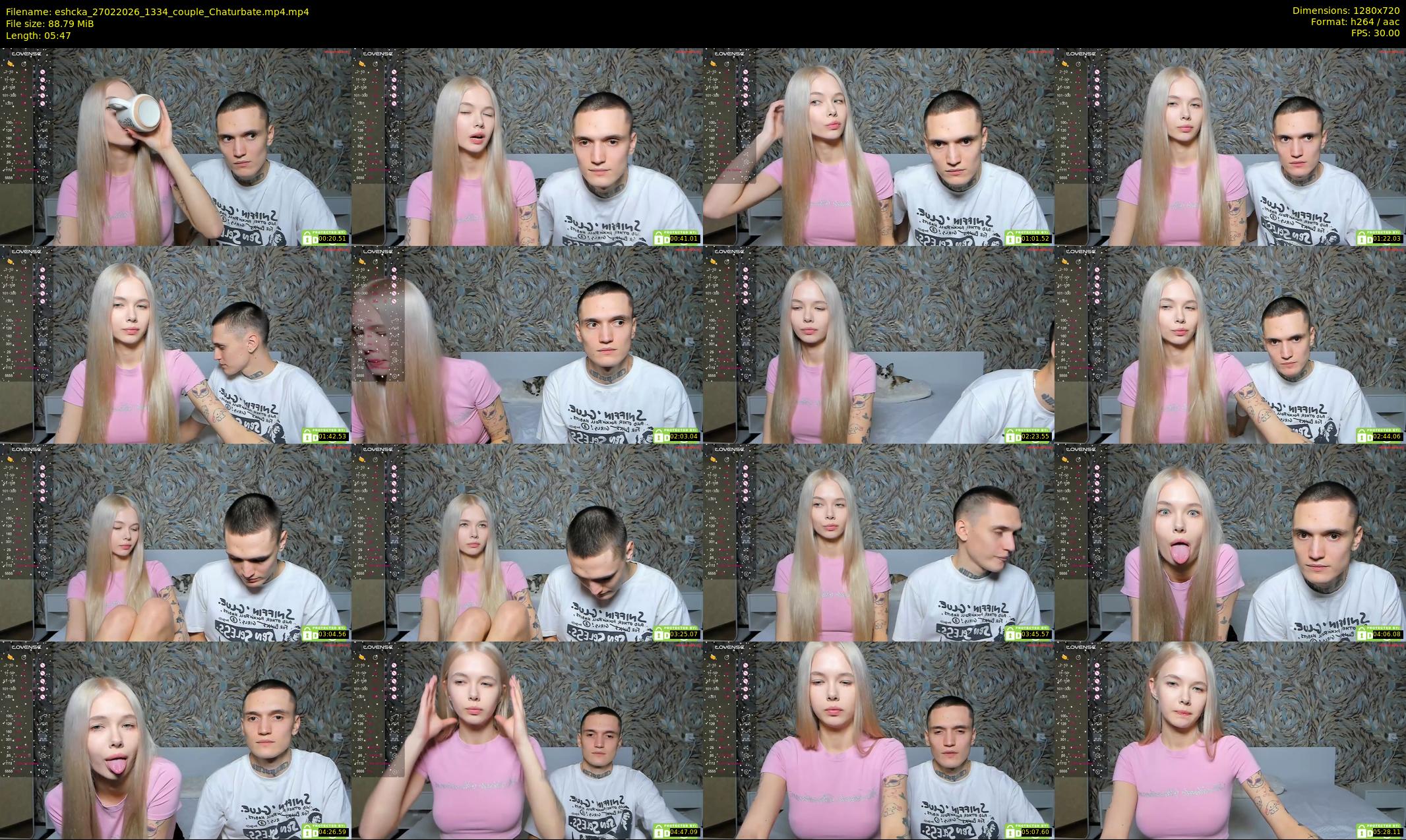 eshcka — 6 minute Chaturbate couple cam show recording, 720p, Feb 27, 2026