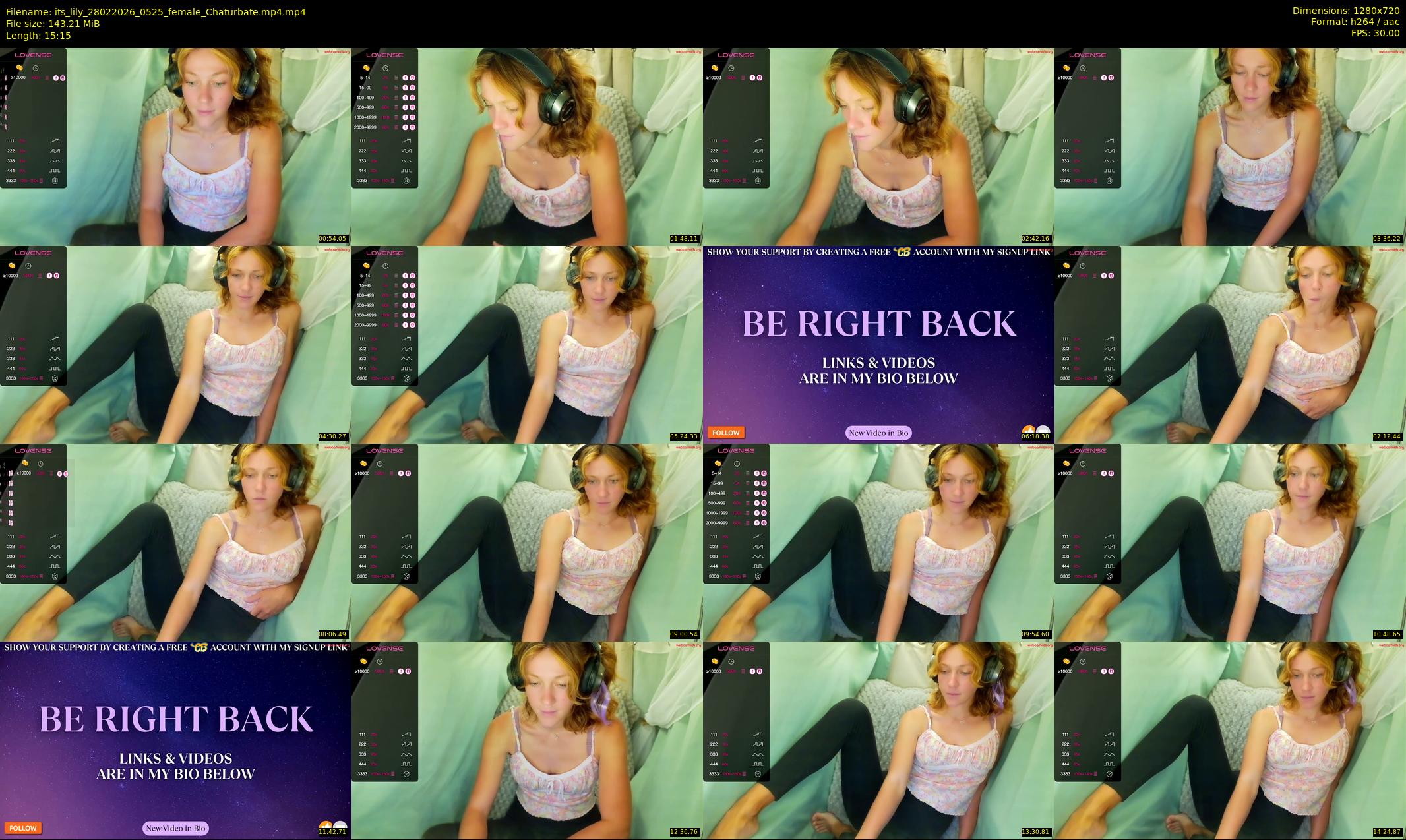 its_lily — 16 minute Chaturbate female cam show recording, 720p, Feb 28, 2026