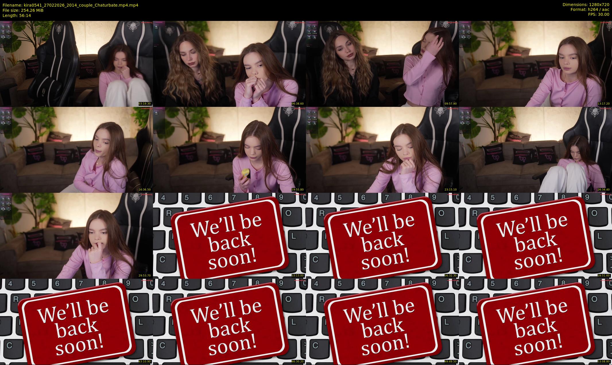 kira0541 — 57 minute Chaturbate couple cam show recording, 720p, Feb 27, 2026