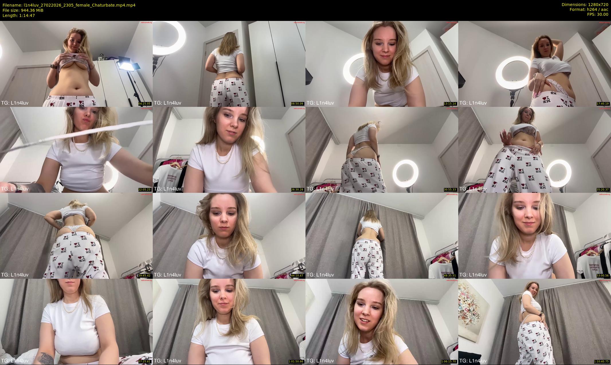 l1n4luv — 75 minute Chaturbate female cam show recording, 720p, Feb 27, 2026