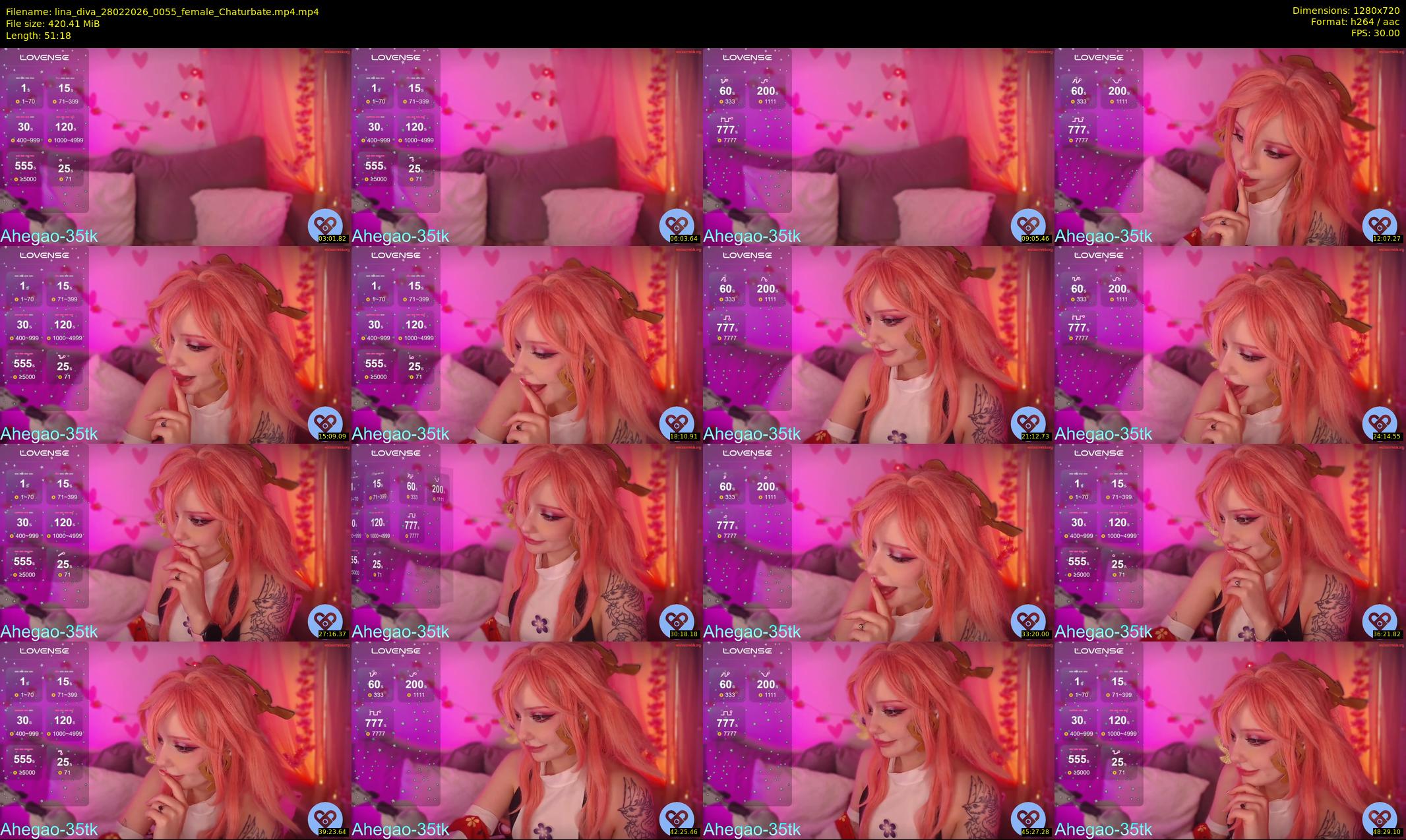 lina_diva — 52 minute Chaturbate female cam show recording, 720p, Feb 28, 2026