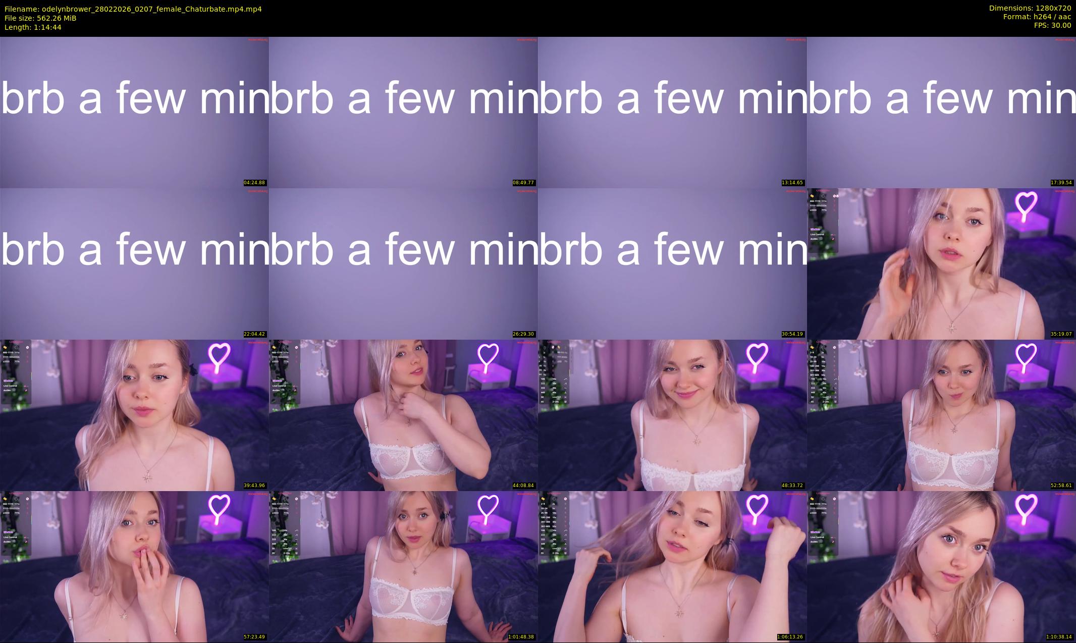 odelynbrower — 75 minute Chaturbate female cam show recording, 720p, Feb 28, 2026