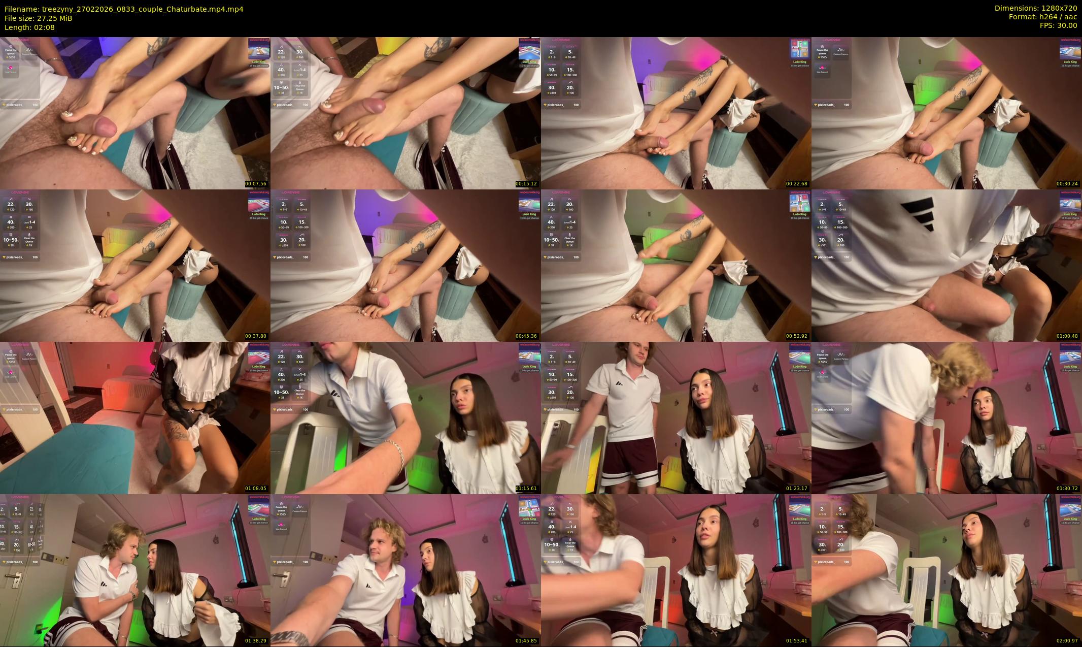 treezyny — 3 minute Chaturbate couple cam show recording, 720p, Feb 27, 2026