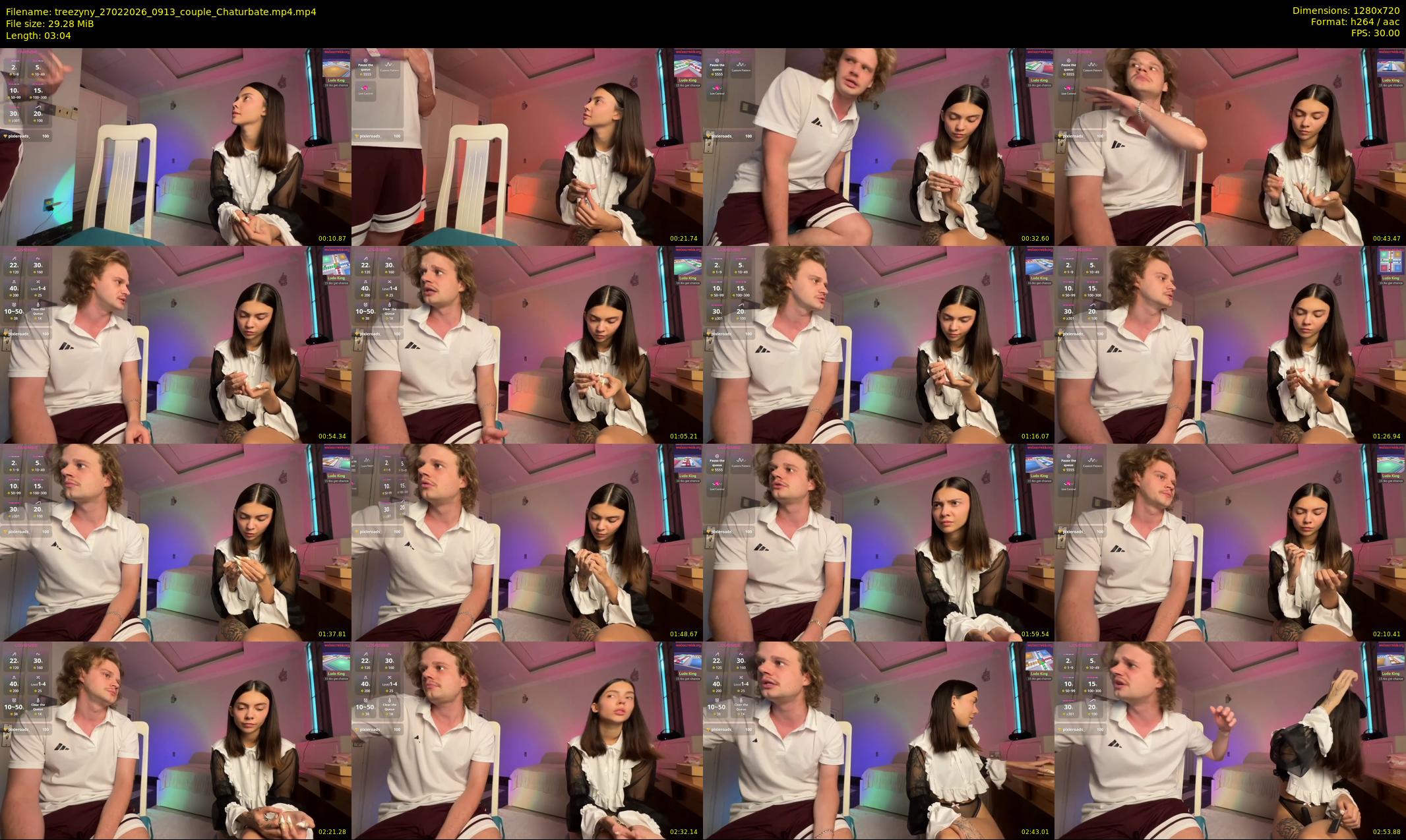 treezyny — 4 minute Chaturbate couple cam show recording, 720p, Feb 27, 2026