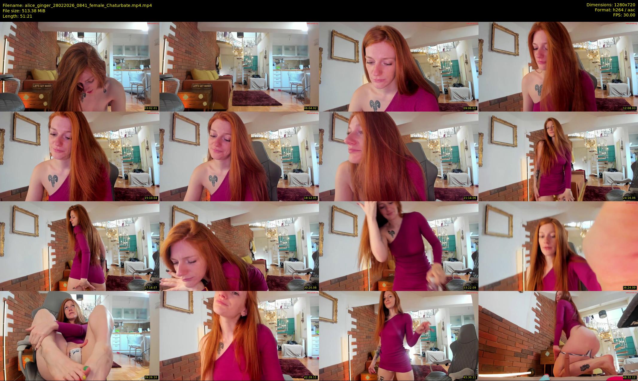 alice_ginger — 52 minute Chaturbate female cam show recording, 720p, Feb 28, 2026
