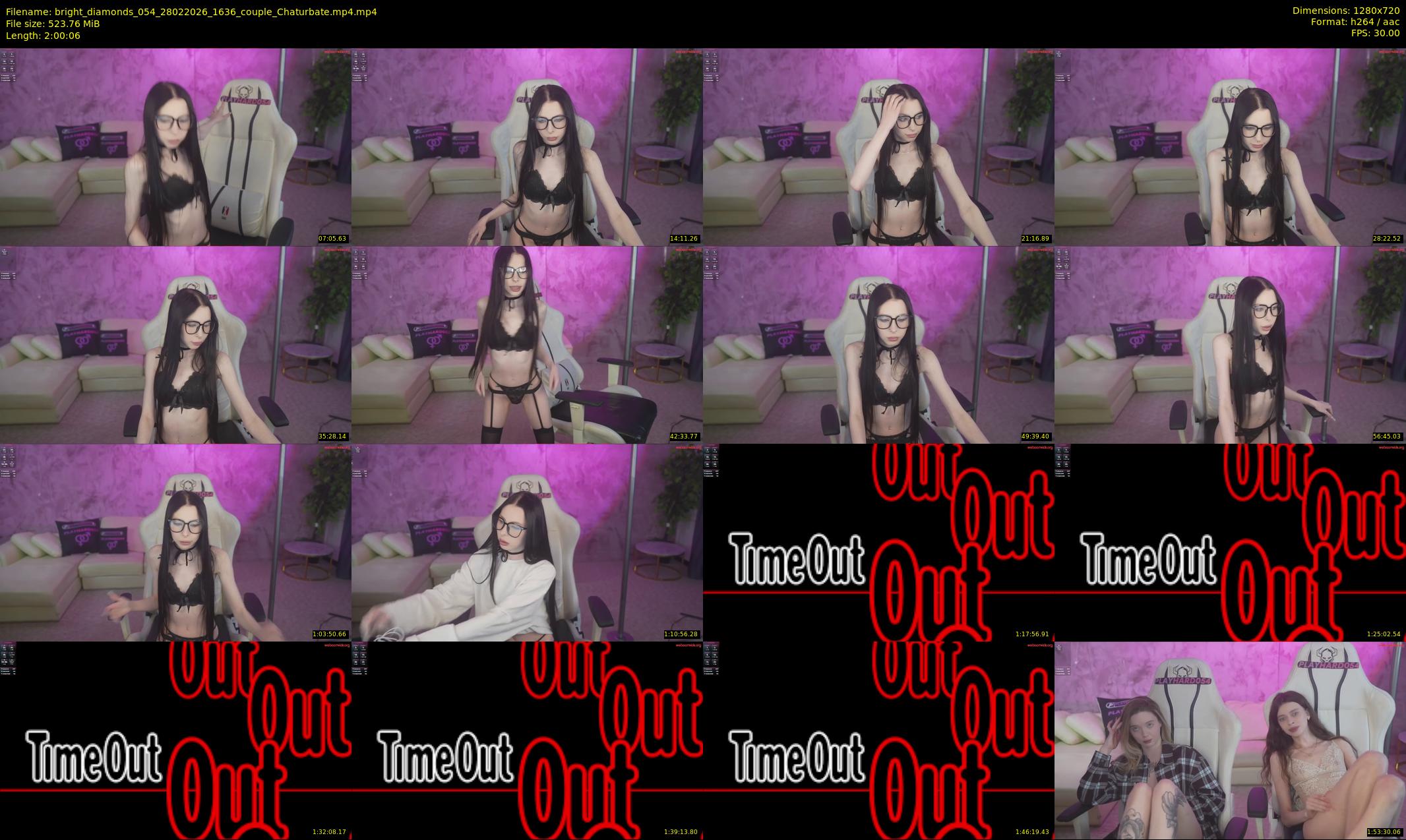 bright_diamonds_054 — 121 minute Chaturbate couple cam show recording, 720p, Feb 28, 2026