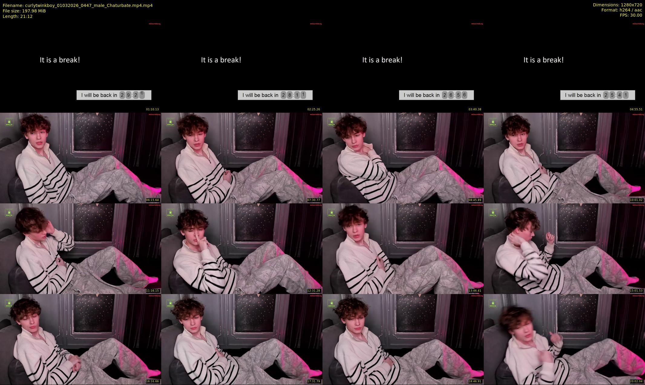 curlytwinkboy — 22 minute Chaturbate male cam show recording, 720p, Mar 1, 2026