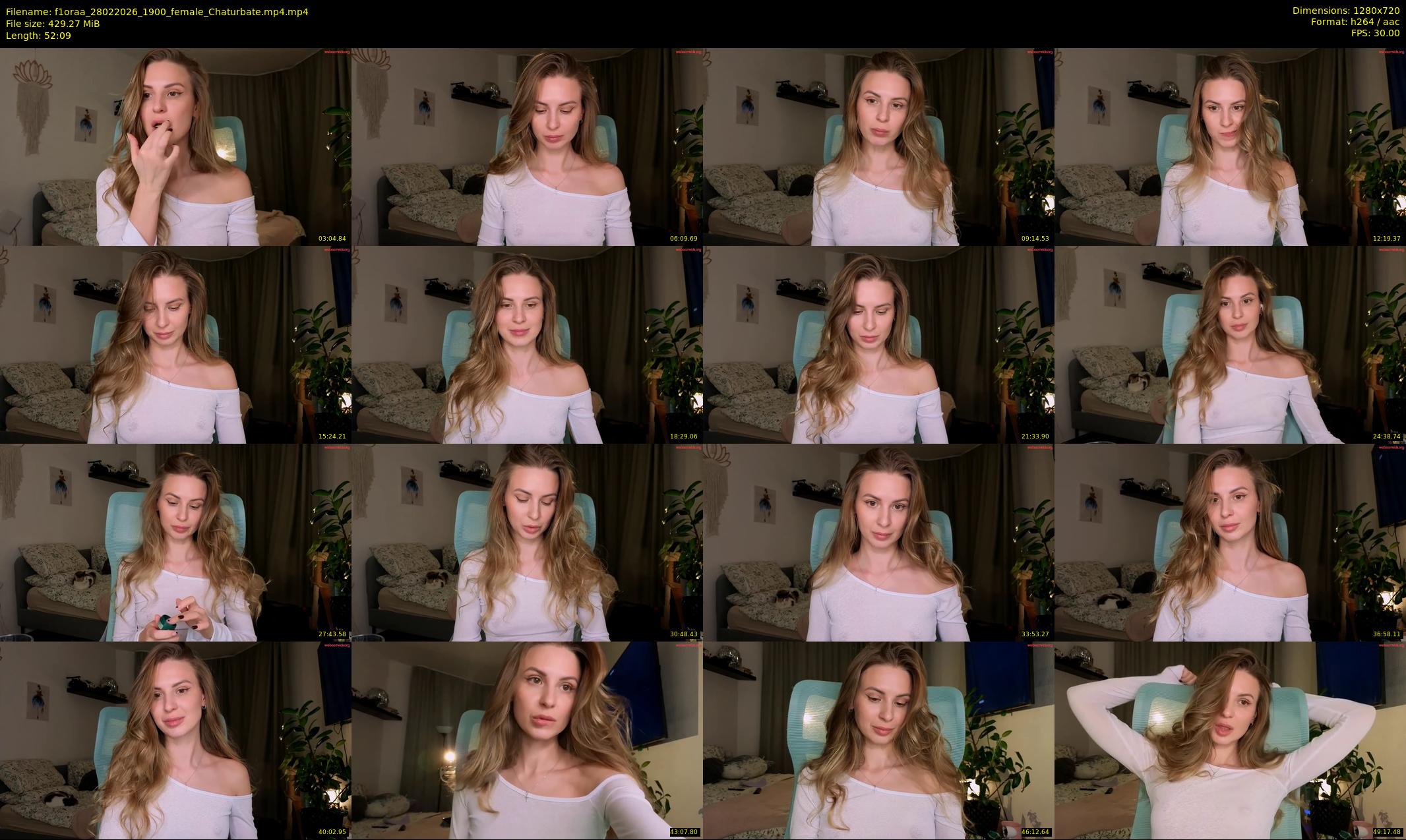 f1oraa — 53 minute Chaturbate female cam show recording, 720p, Feb 28, 2026