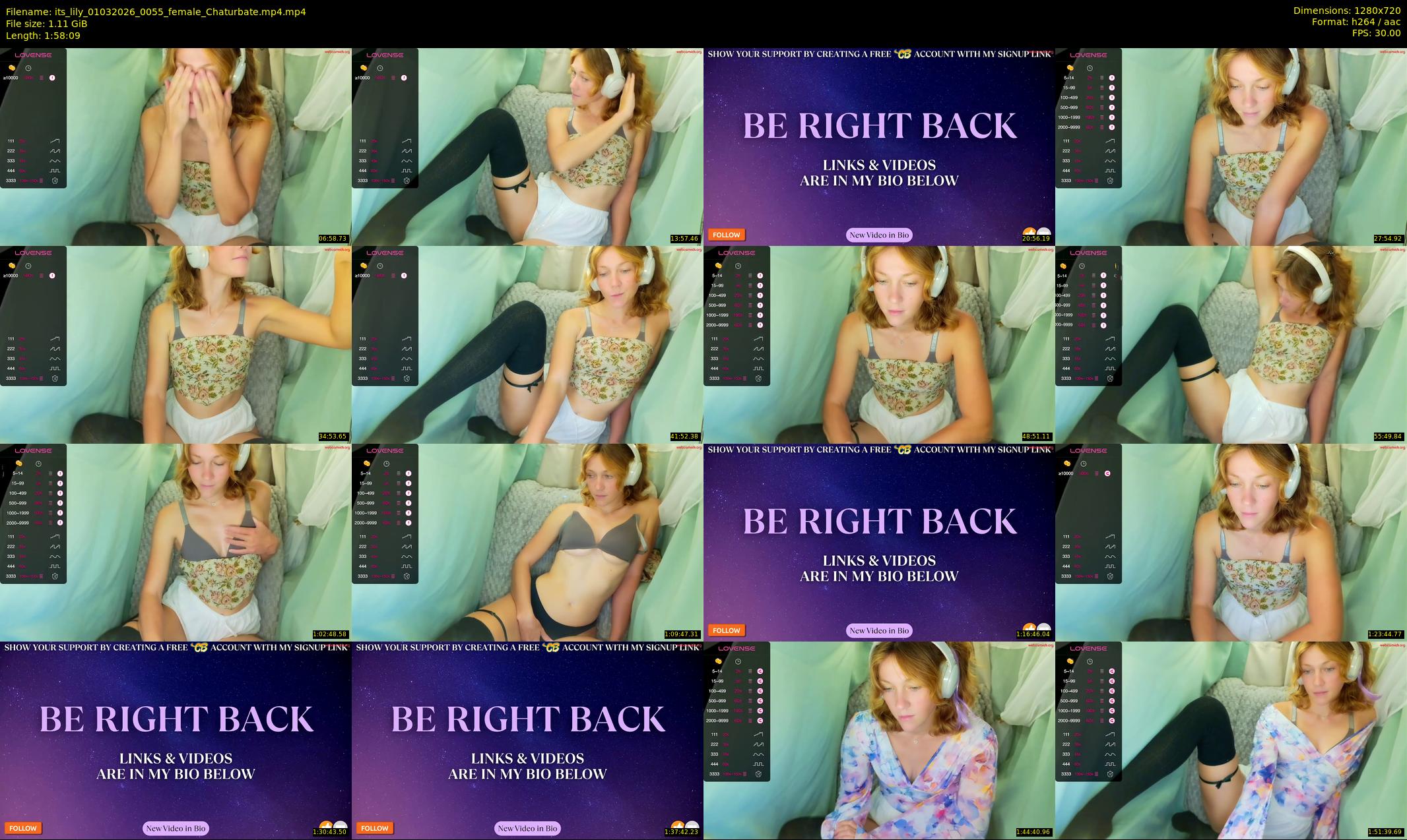 its_lily — 119 minute Chaturbate female cam show recording, 720p, Mar 1, 2026
