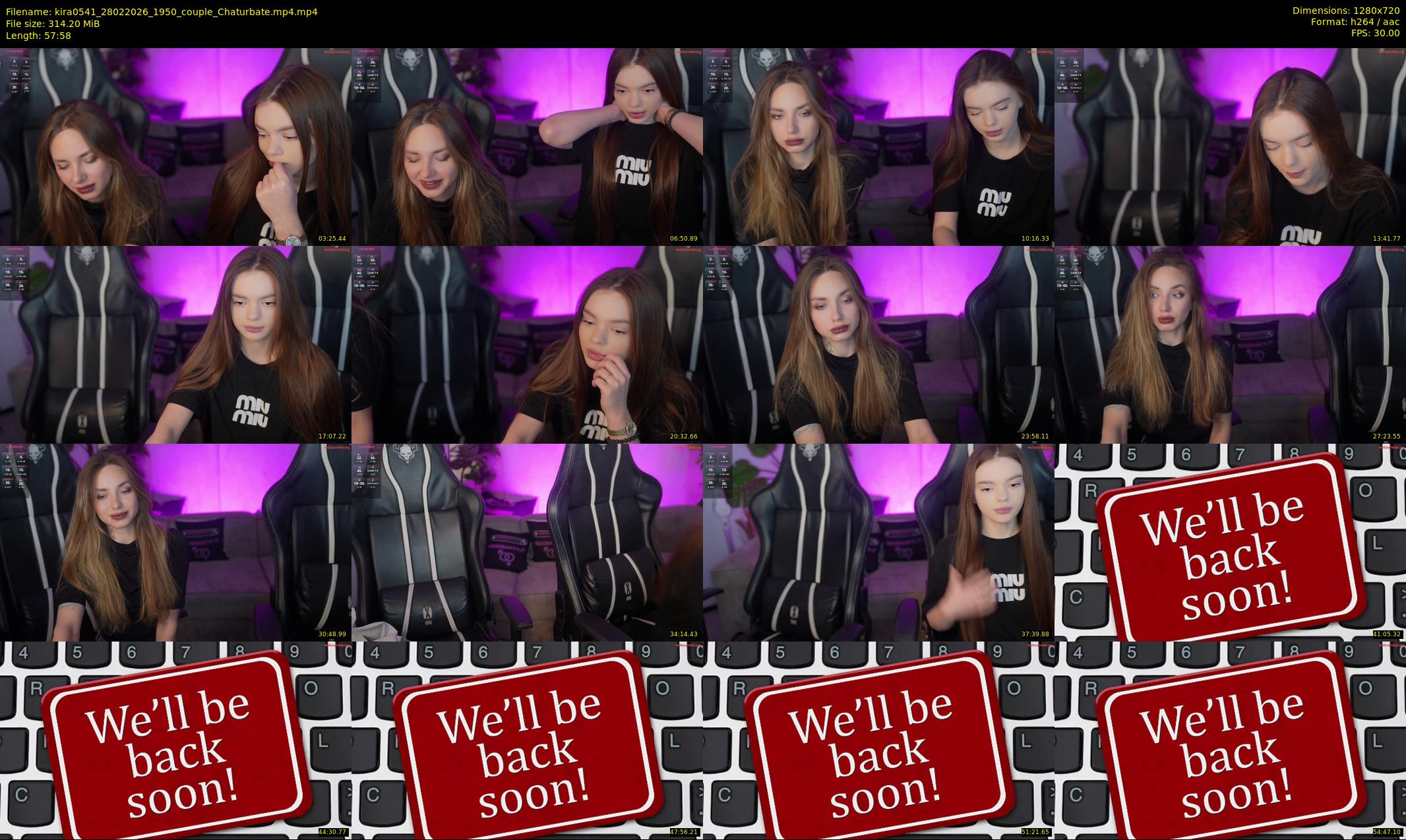 kira0541 — 58 minute Chaturbate couple cam show recording, 720p, Feb 28, 2026