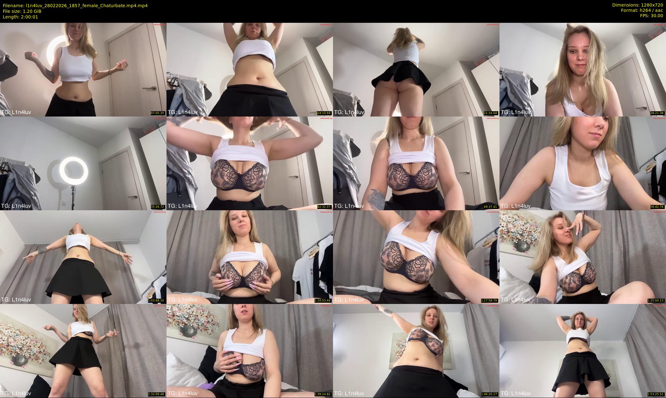 l1n4luv — 121 minute Chaturbate female cam show recording, 720p, Feb 28, 2026