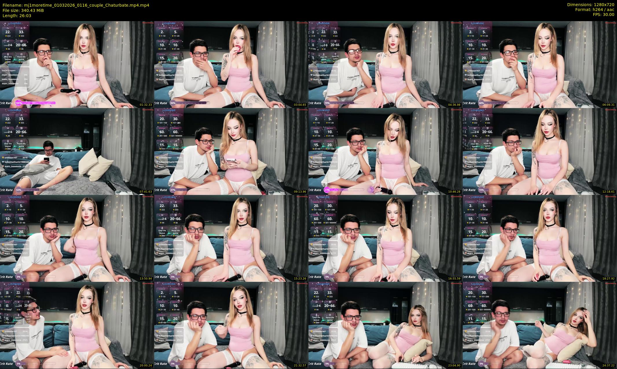 mj1moretime — 27 minute Chaturbate couple cam show recording, 720p, Mar 1, 2026
