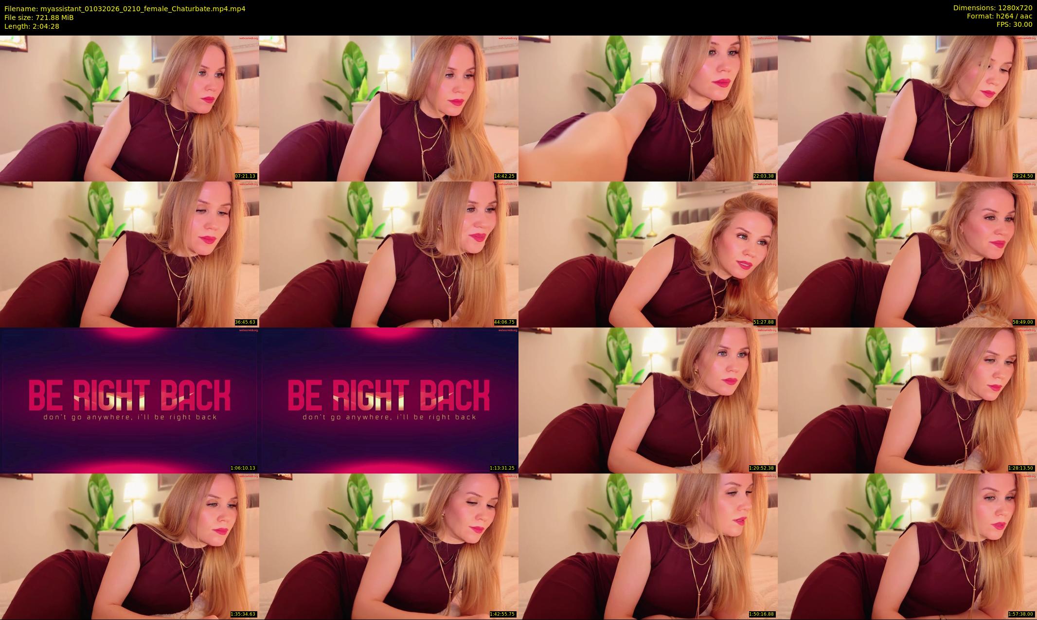 myassistant — 125 minute Chaturbate female cam show recording, 720p, Mar 1, 2026