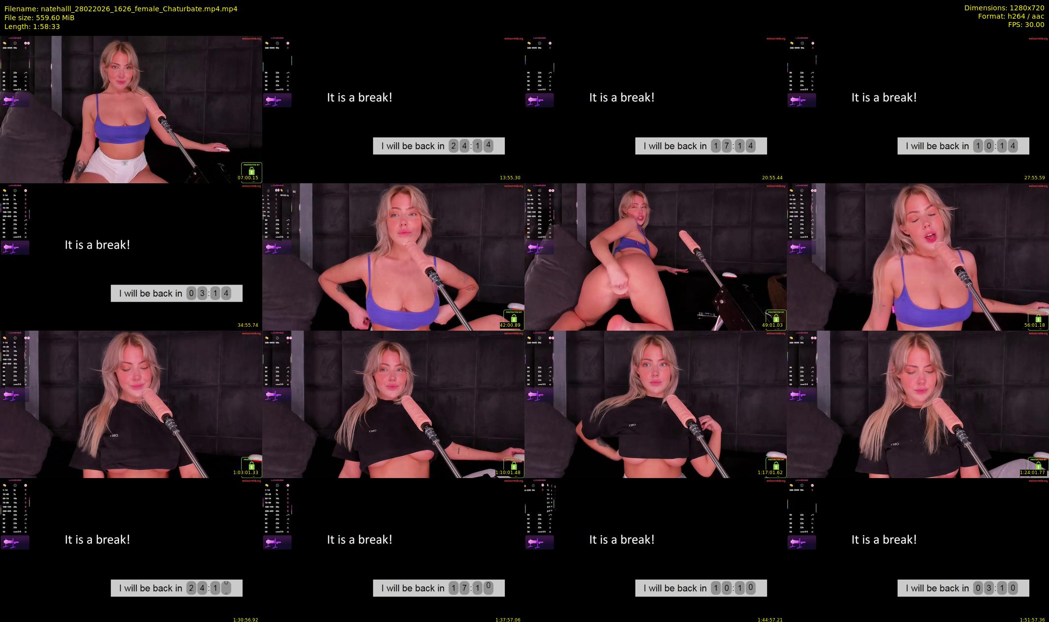 natehalll — 119 minute Chaturbate female cam show recording, 720p, Feb 28, 2026