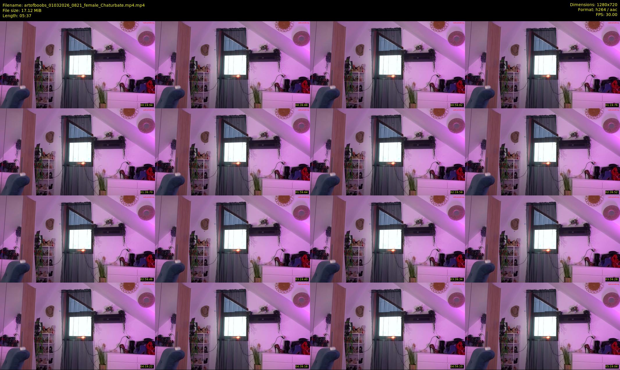 artofboobs — 6 minute Chaturbate female cam show recording, 720p, Mar 1, 2026