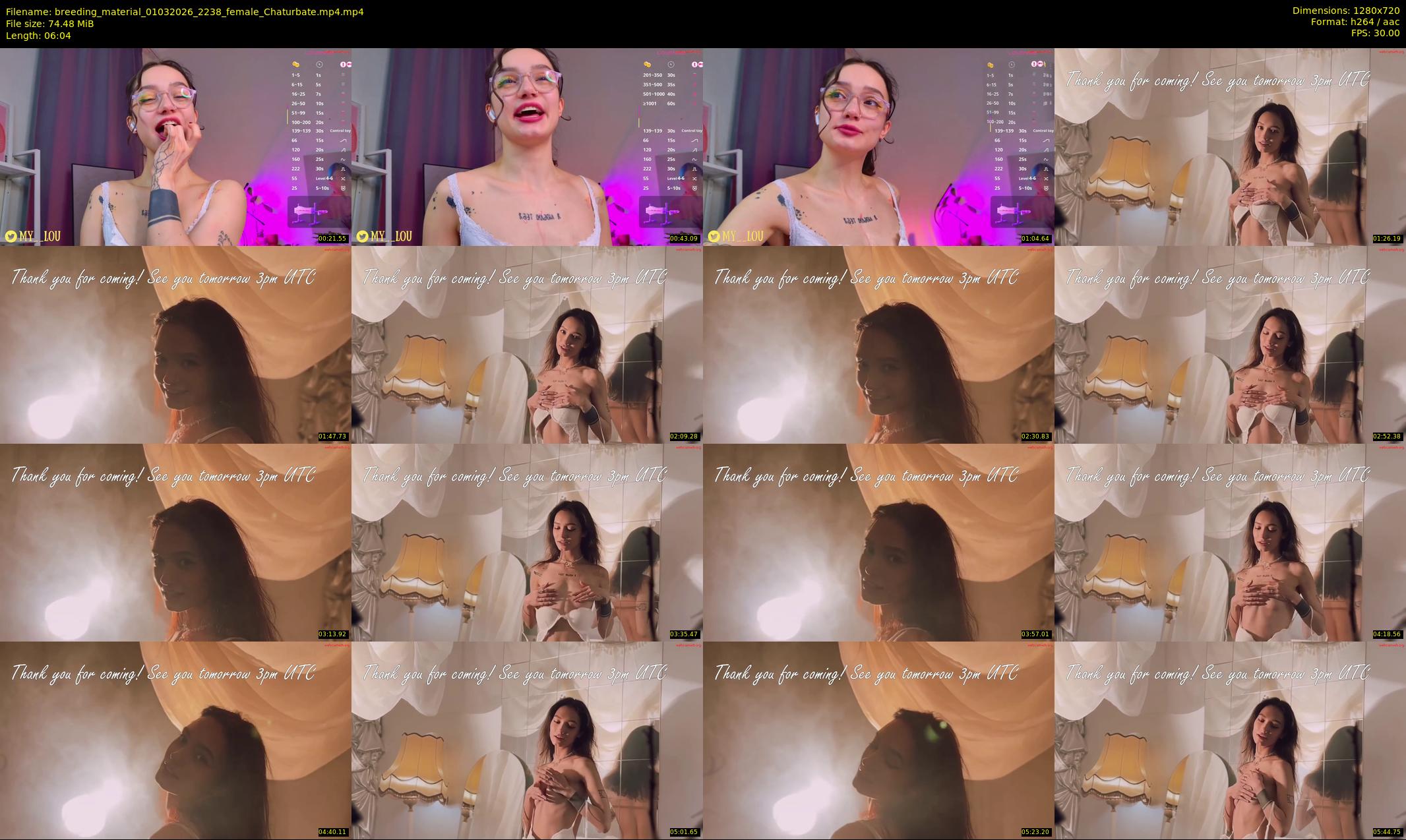 breeding_material — 7 minute Chaturbate female cam show recording, 720p, Mar 1, 2026