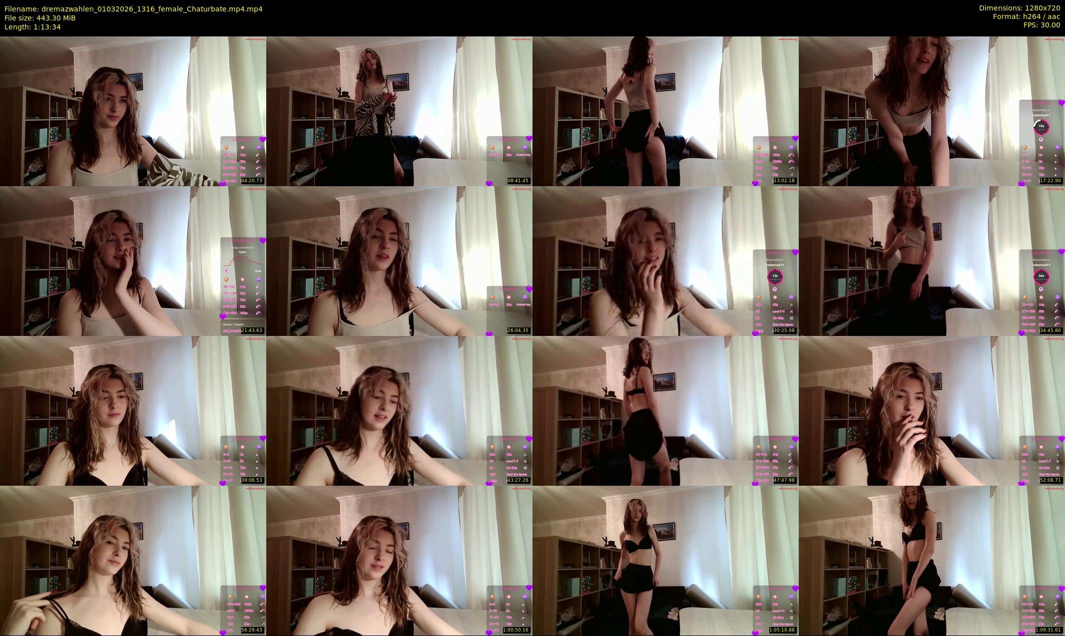 dremazwahlen — 74 minute Chaturbate female cam show recording, 720p, Mar 1, 2026