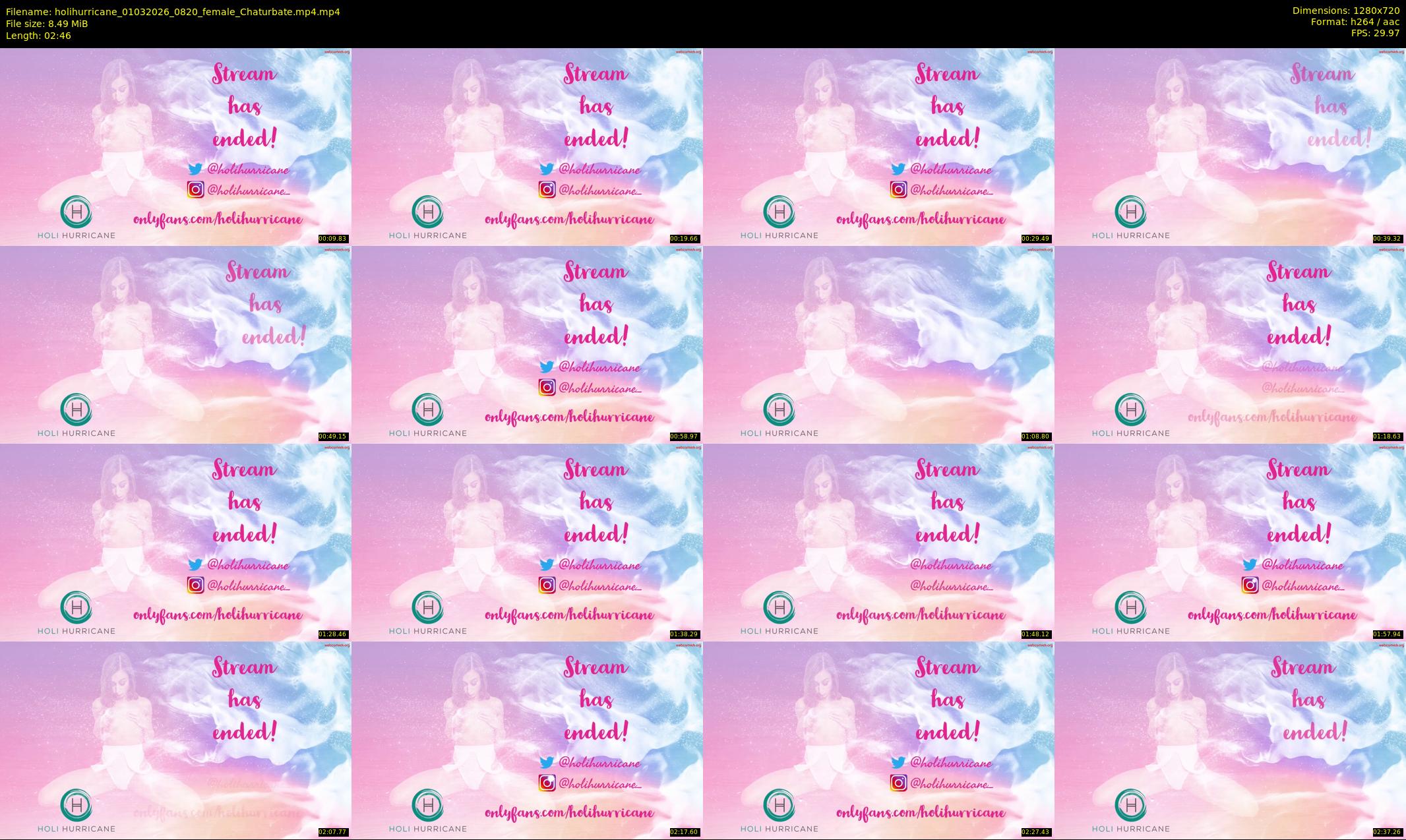 holihurricane — 3 minute Chaturbate female cam show recording, 720p, Mar 1, 2026