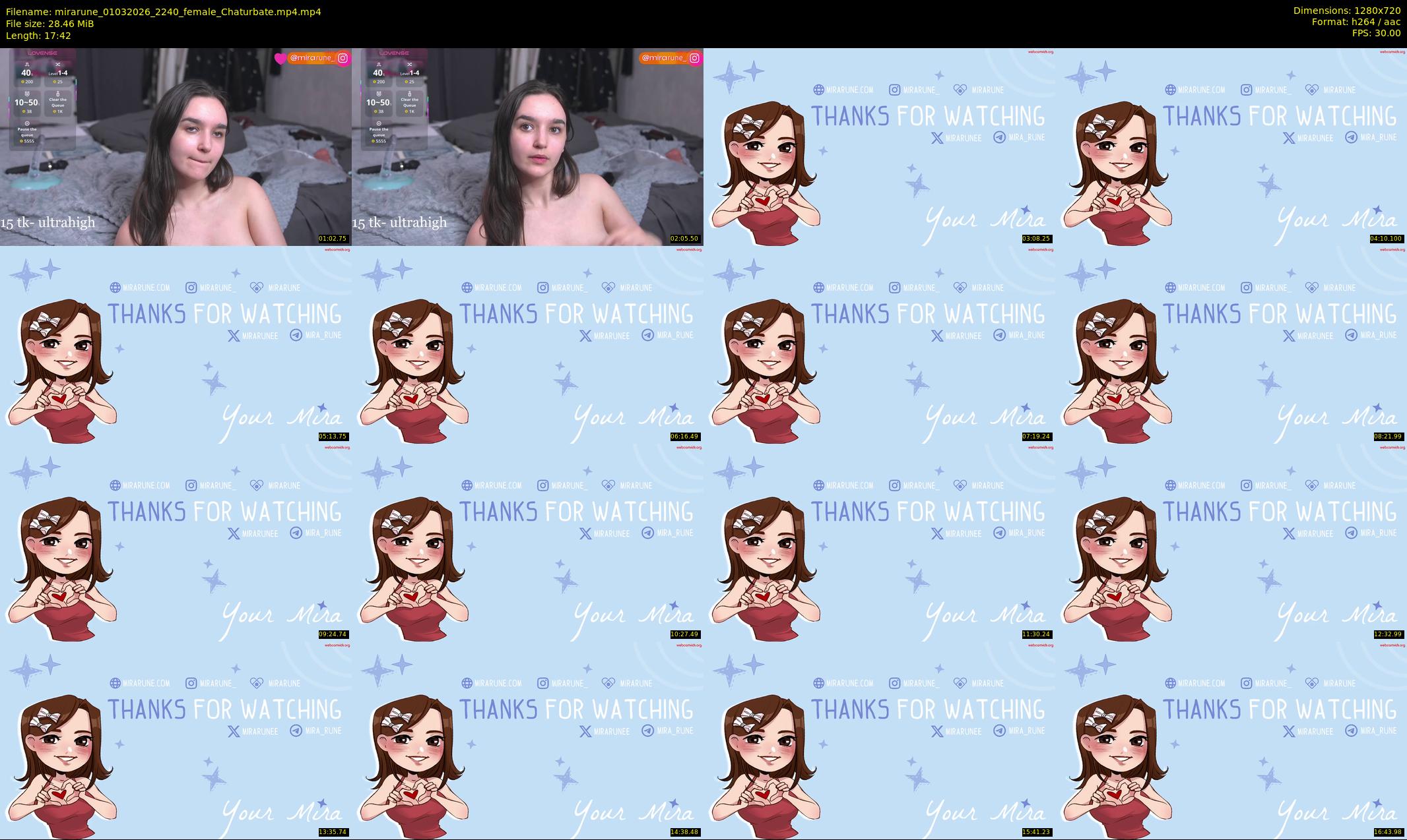 mirarune — 18 minute Chaturbate female cam show recording, 720p, Mar 1, 2026