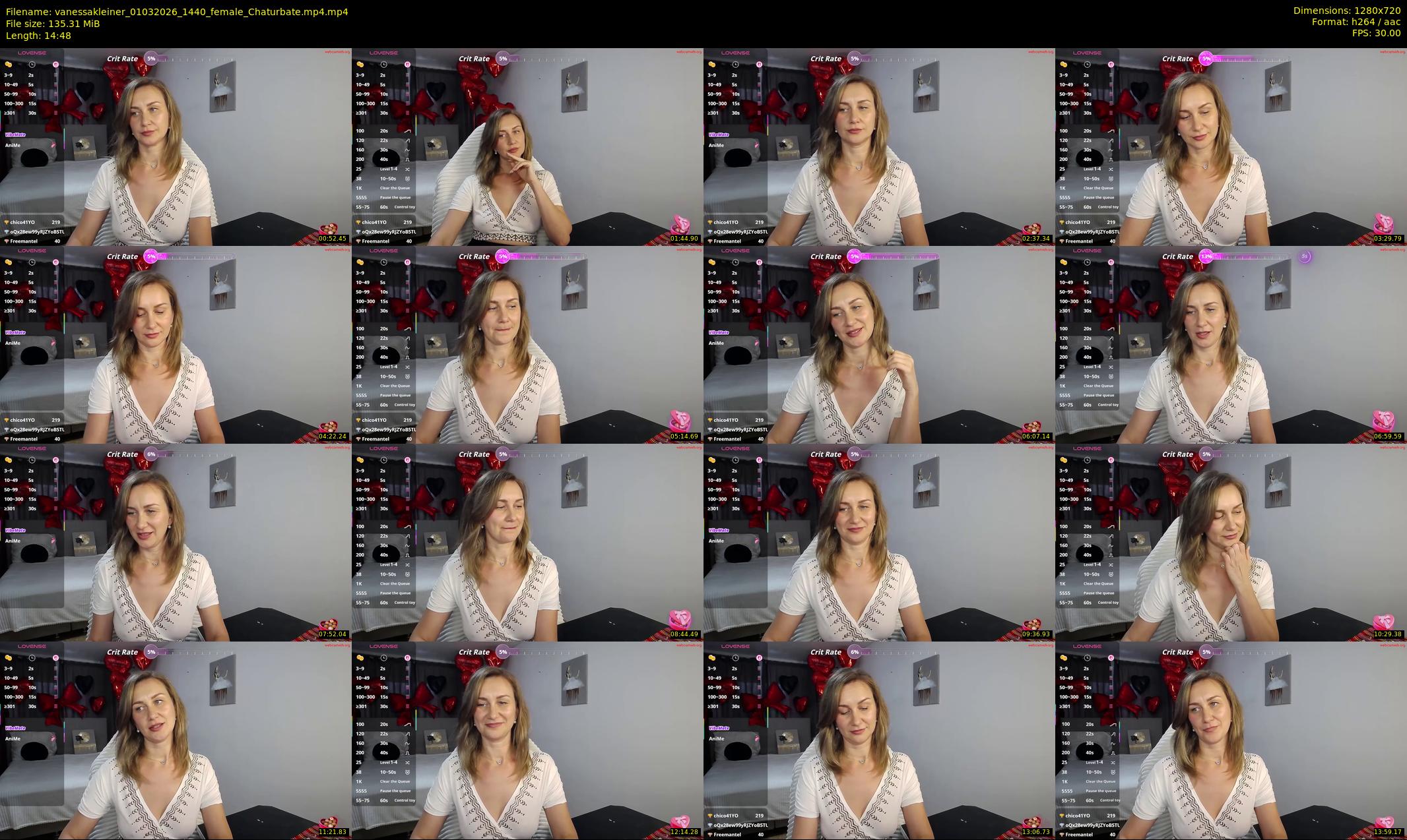 vanessakleiner — 15 minute Chaturbate female cam show recording, 720p, Mar 1, 2026