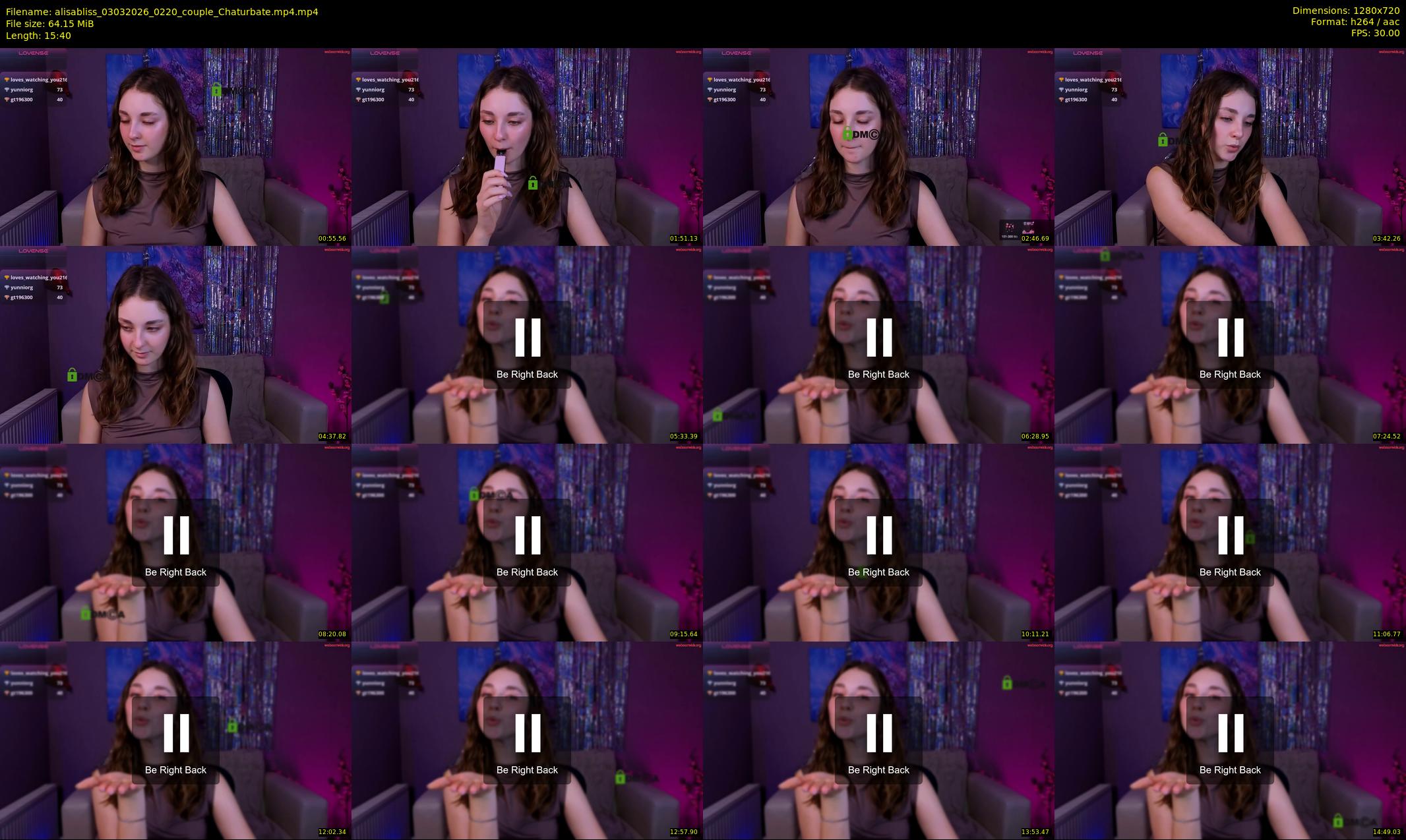 alisabliss — 16 minute Chaturbate female cam show recording, 720p, Mar 3, 2026