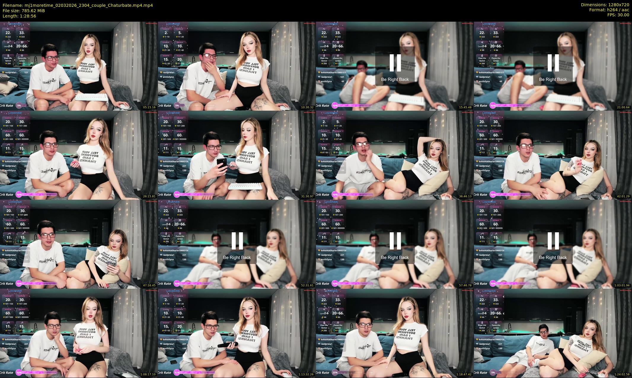 mj1moretime — 89 minute Chaturbate couple cam show recording, 720p, Mar 2, 2026