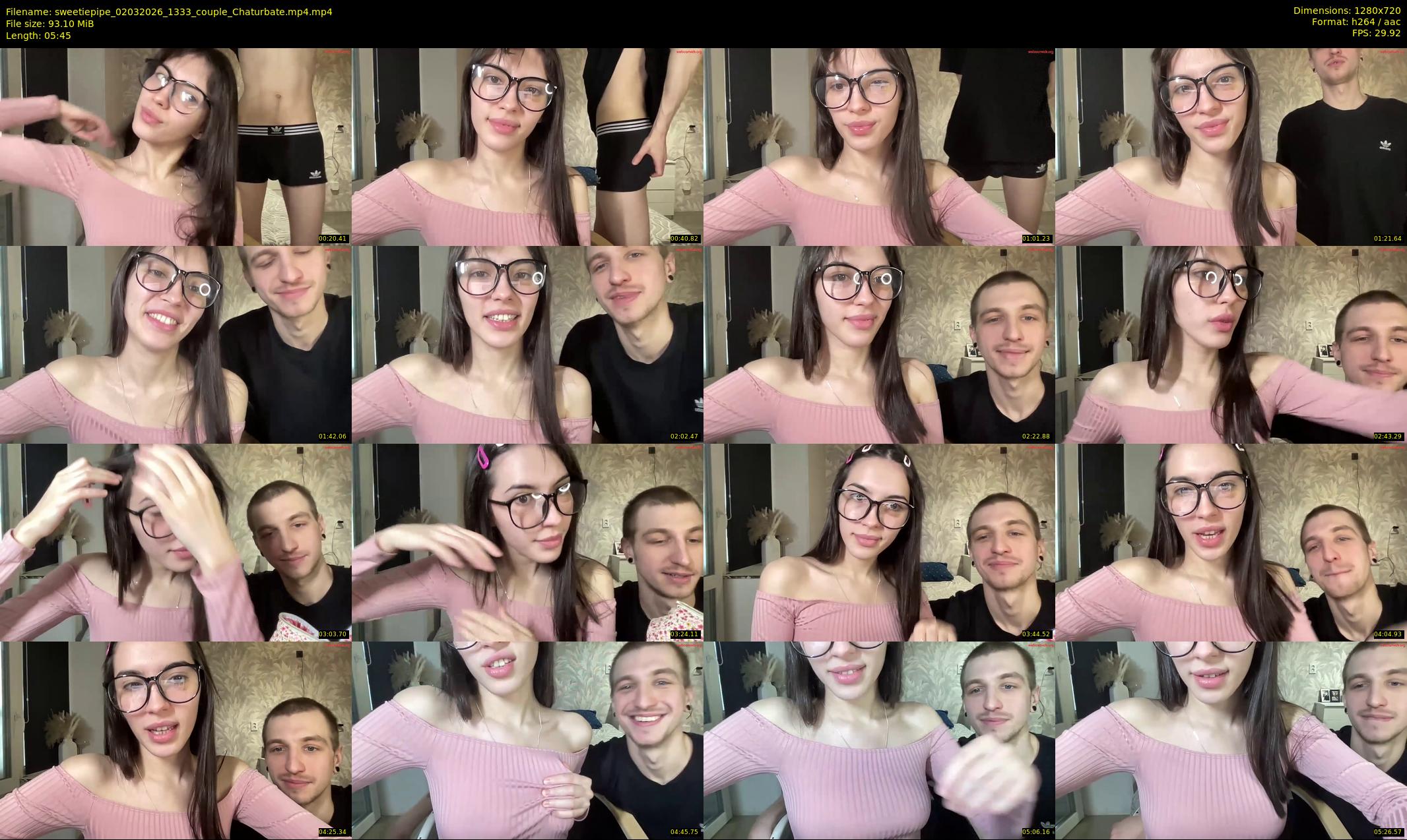sweetiepipe — 6 minute Chaturbate couple cam show recording, 720p, Mar 2, 2026