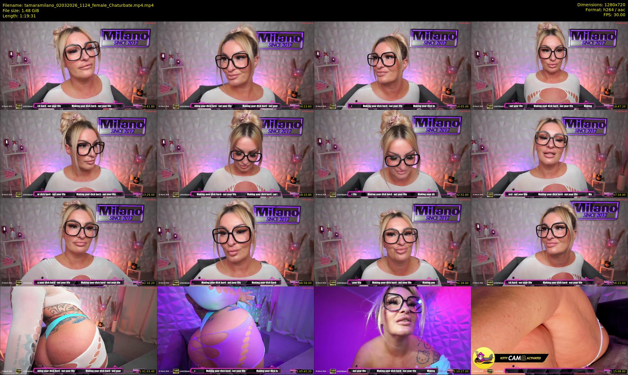 tamaramilano — 80 minute Chaturbate female cam show recording, 720p, Mar 2, 2026