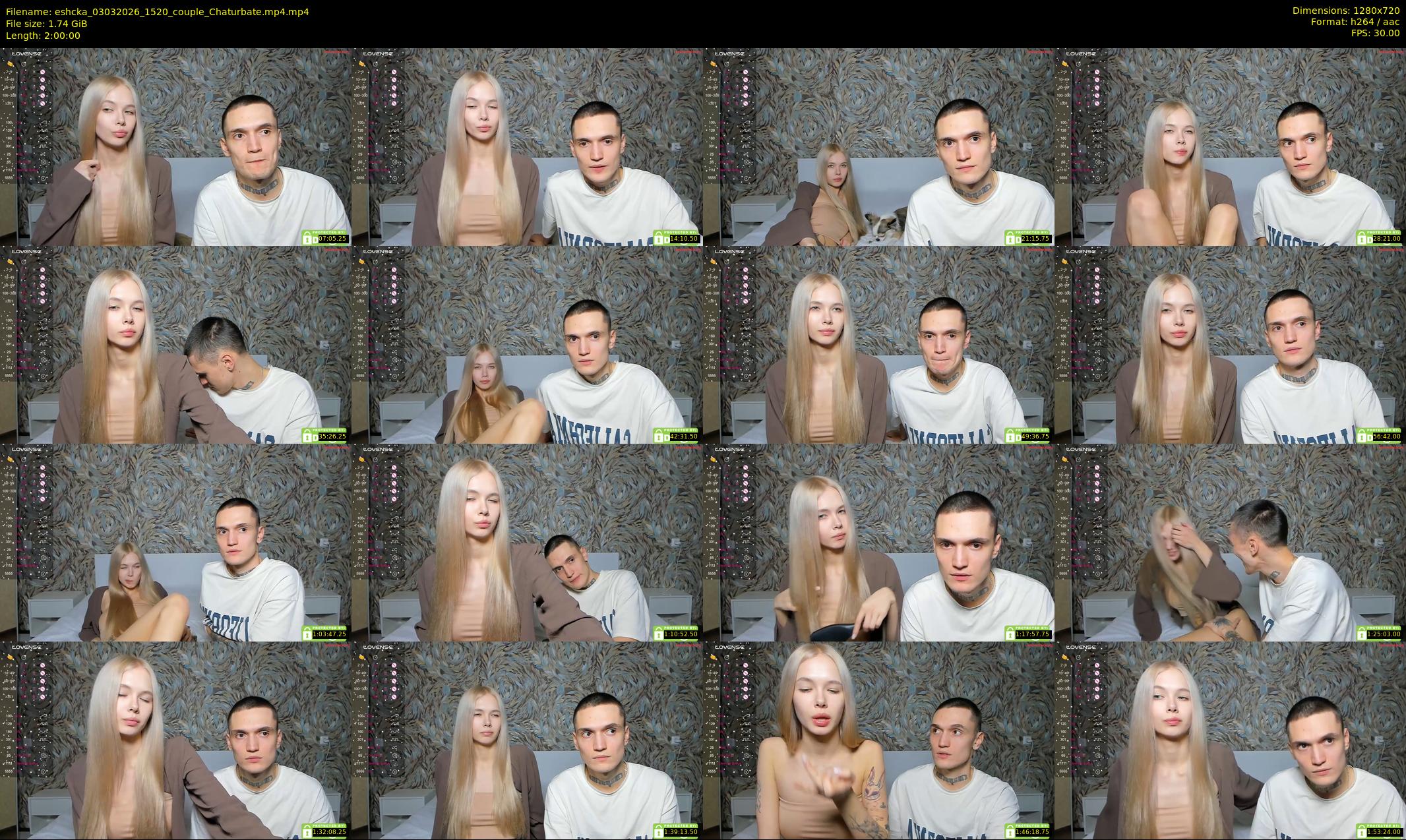 eshcka — 120 minute Chaturbate couple cam show recording, 720p, Mar 3, 2026
