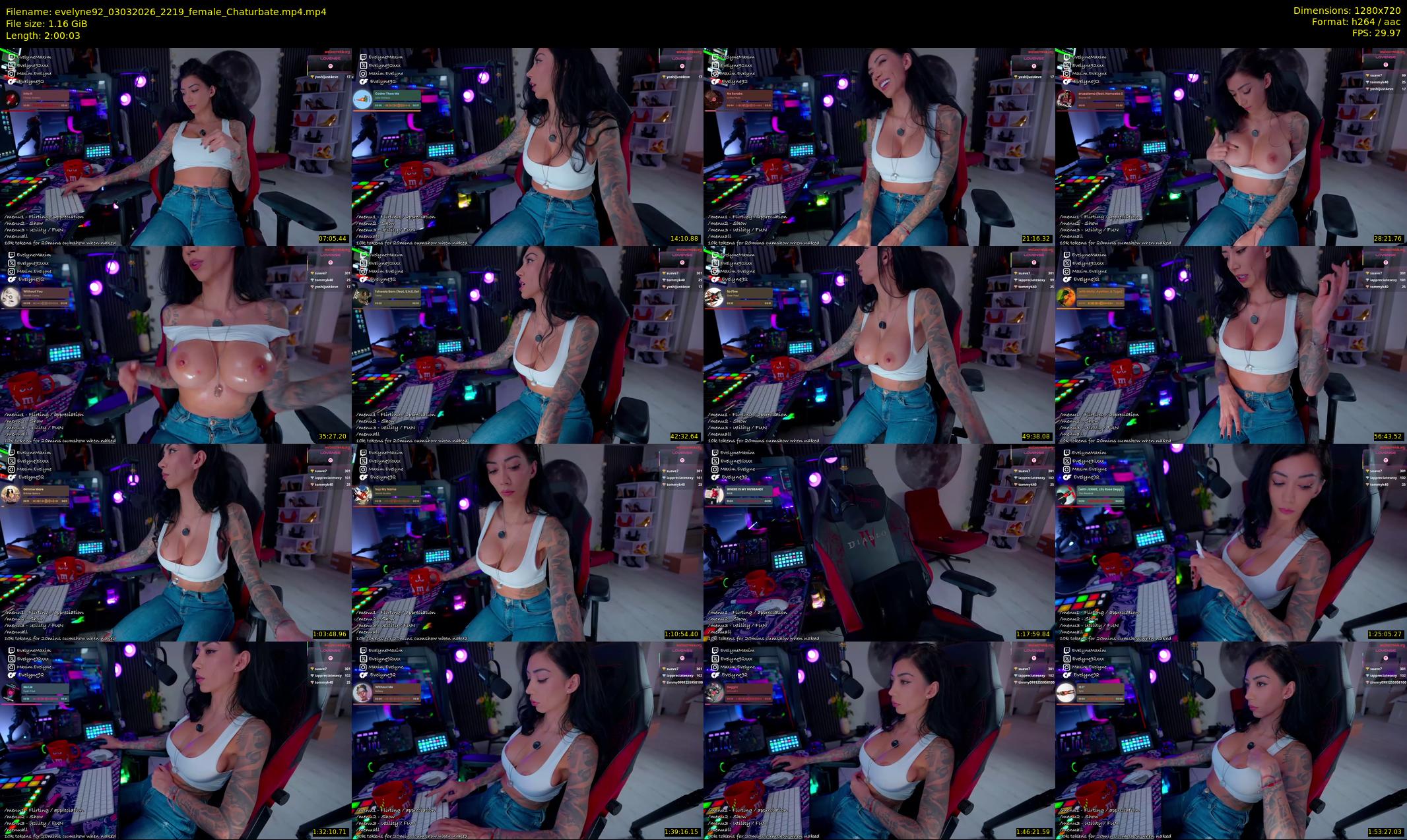 evelyne92 — 121 minute Chaturbate female cam show recording, 720p, Mar 3, 2026