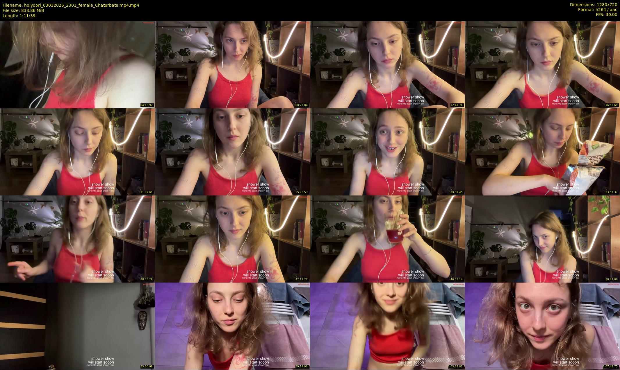 holydori — 72 minute Chaturbate female cam show recording, 720p, Mar 3, 2026