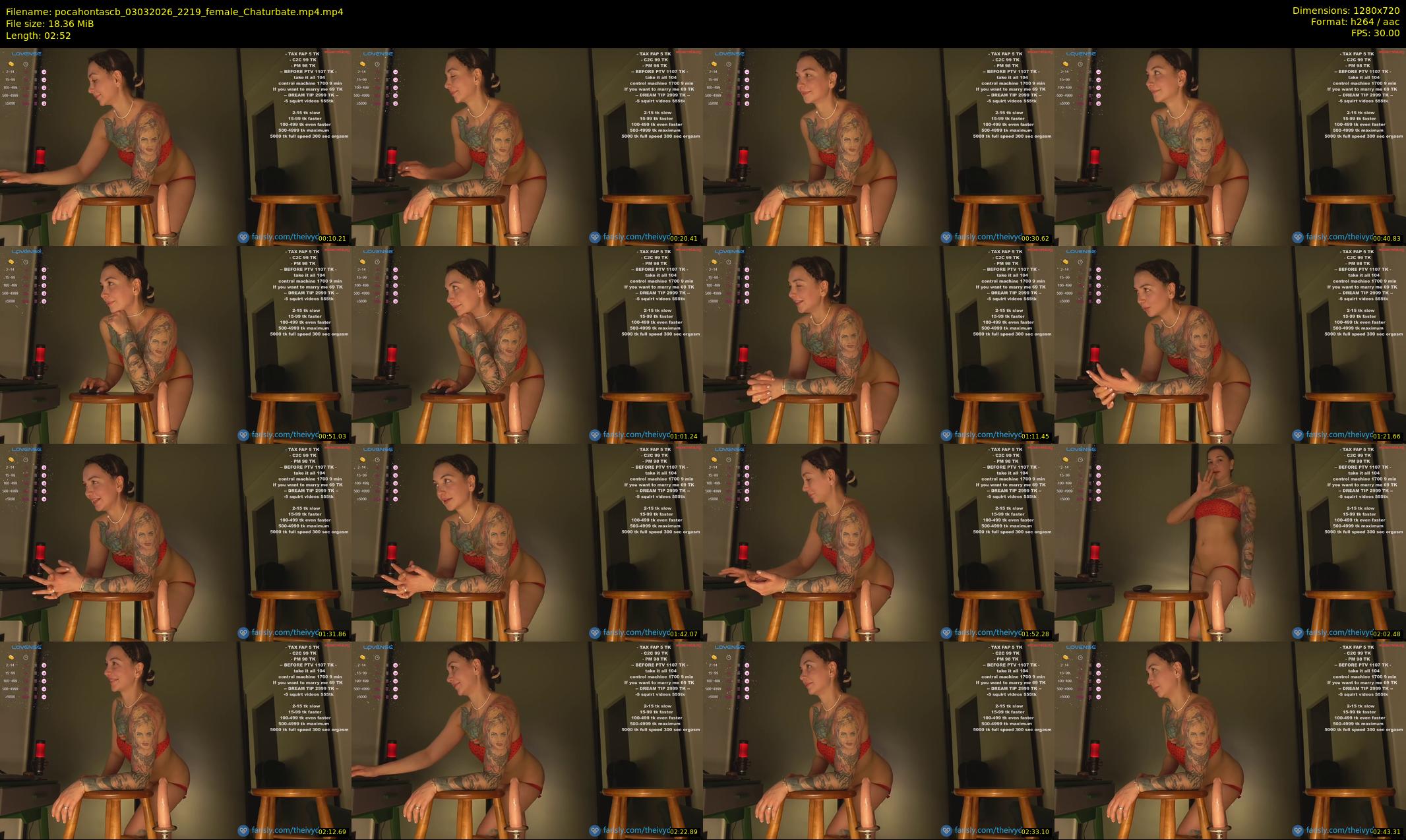pocahontascb — 3 minute Chaturbate female cam show recording, 720p, Mar 3, 2026