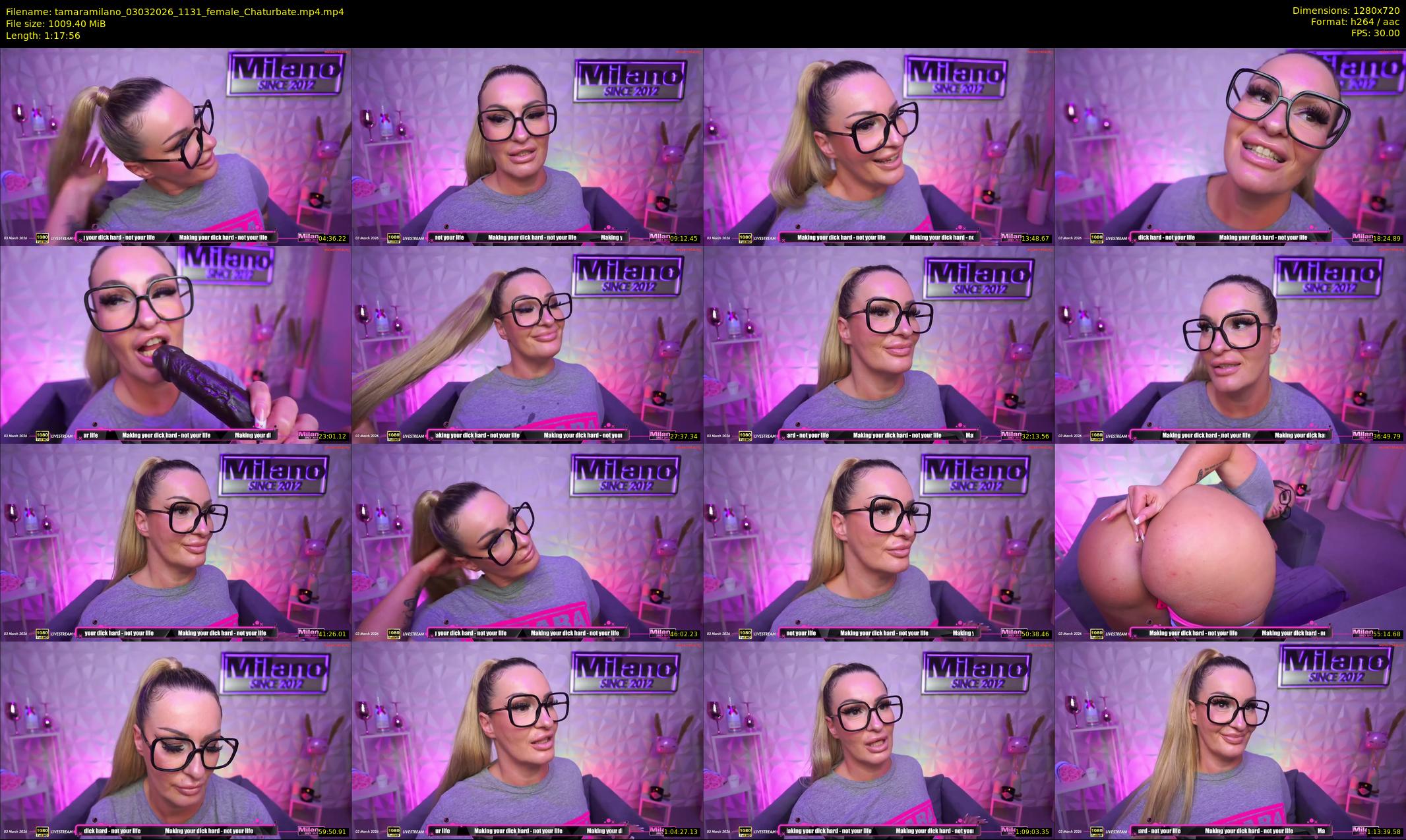tamaramilano — 78 minute Chaturbate female cam show recording, 720p, Mar 3, 2026